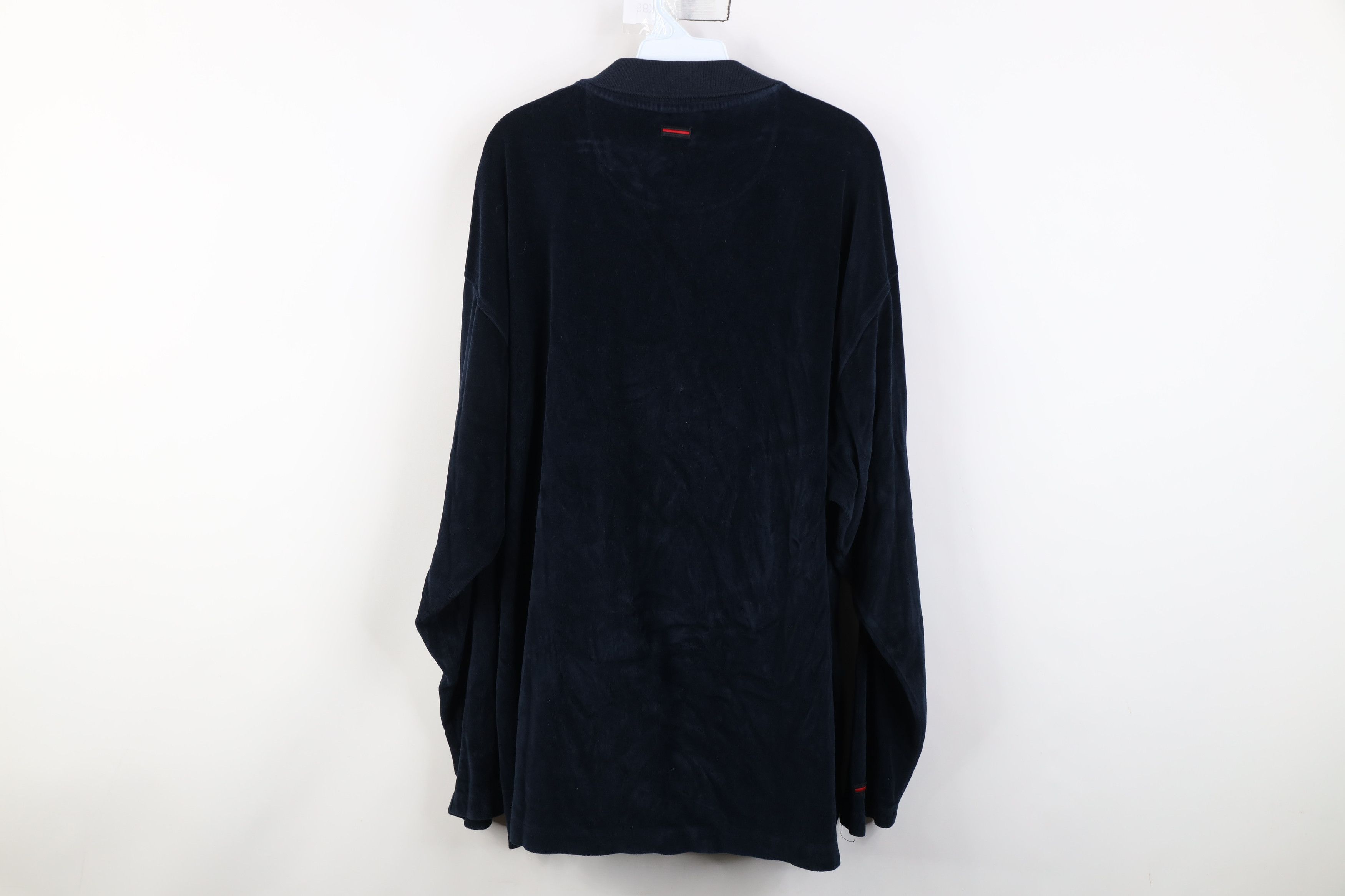 Fubu Vintage 90s Y2K FUBU Spell Out Velour Long Sleeve Rugby Polo Size US XXL / EU 58 / 5 - 14 Thumbnail