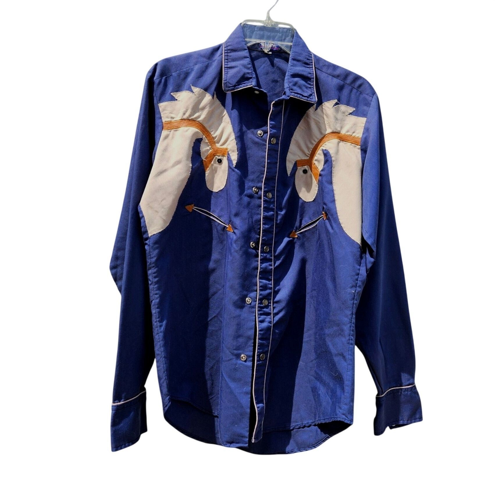 Vintage Vintage Custer 70s Western Cowboy Shirt Horse Head Applique Size US M / EU 48-50 / 2 - 13 Thumbnail