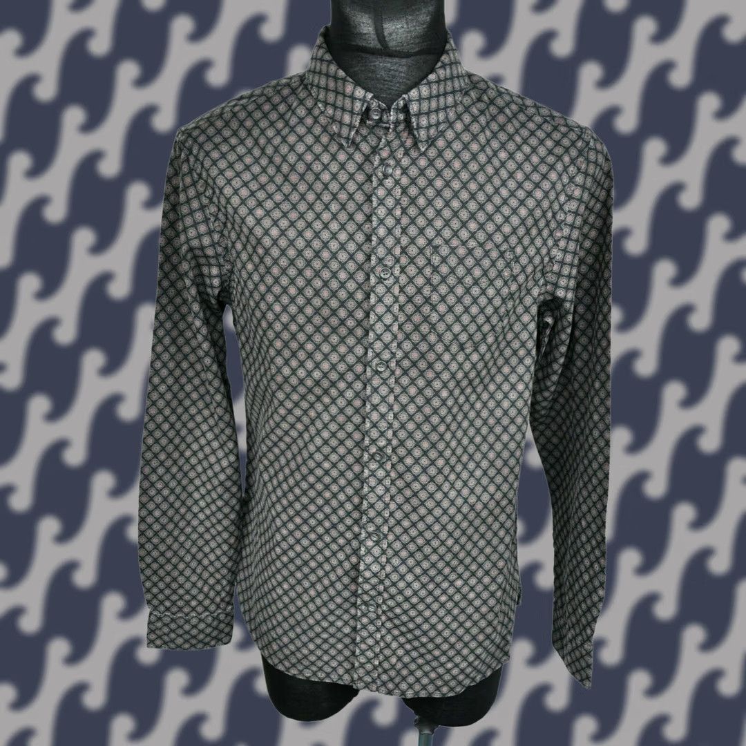 Allsaints AllSaints Montpezat Shirt Men M Linen 55% Linen 45% Cotton Geometric Button-Down Long Sleeve Multicolor"} Size US M / EU 48-50 / 2 - 1 Thumbnail