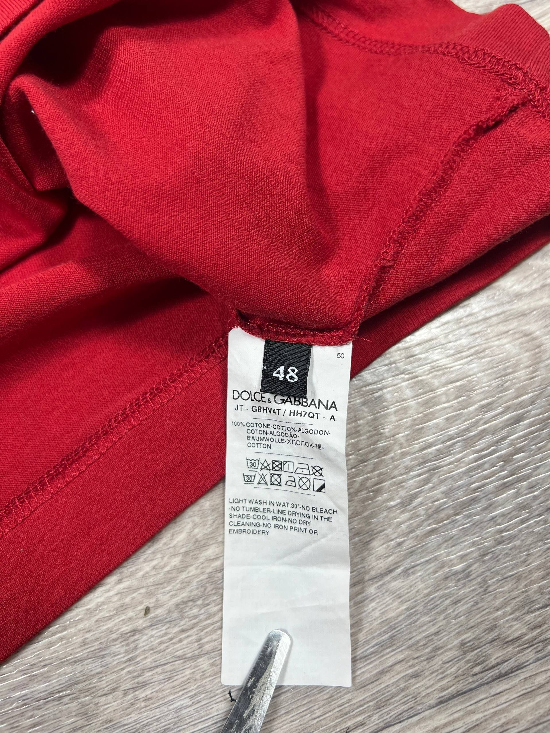 Dolce & Gabbana Dolce & Gabbana Red Logo Crown Cotton Men's T-shirt Size US M / EU 48-50 / 2 - 5 Thumbnail