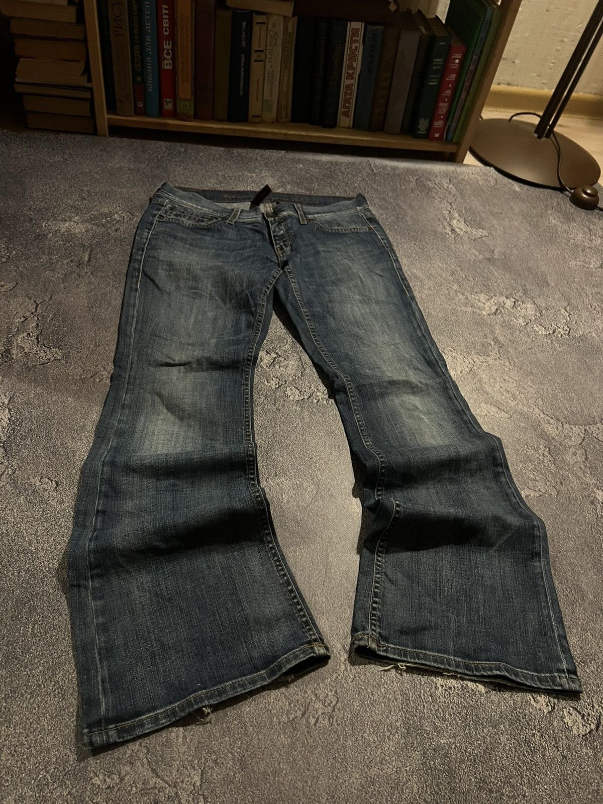 パンツ archive damage flared bush denim pants L archive damage flared bush denim pants L