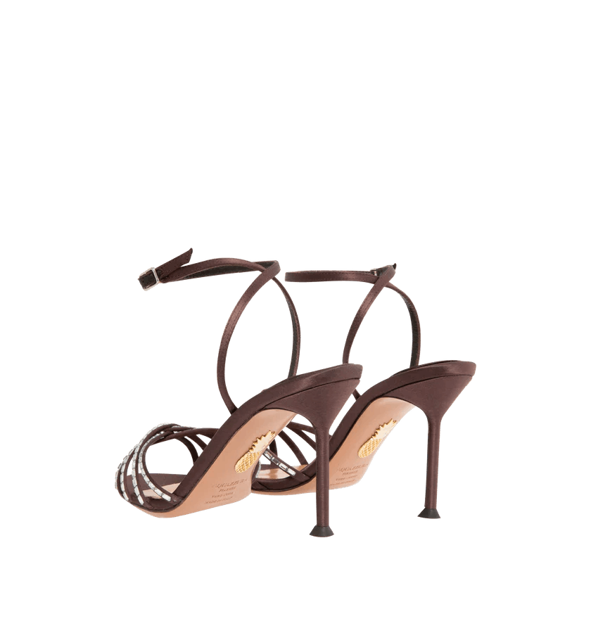 Aquazzura o1h1sh10526 Tell Me Crystal Sandal in Brown/Mocha Size US 6.5 / IT 36.5 - 4 Thumbnail