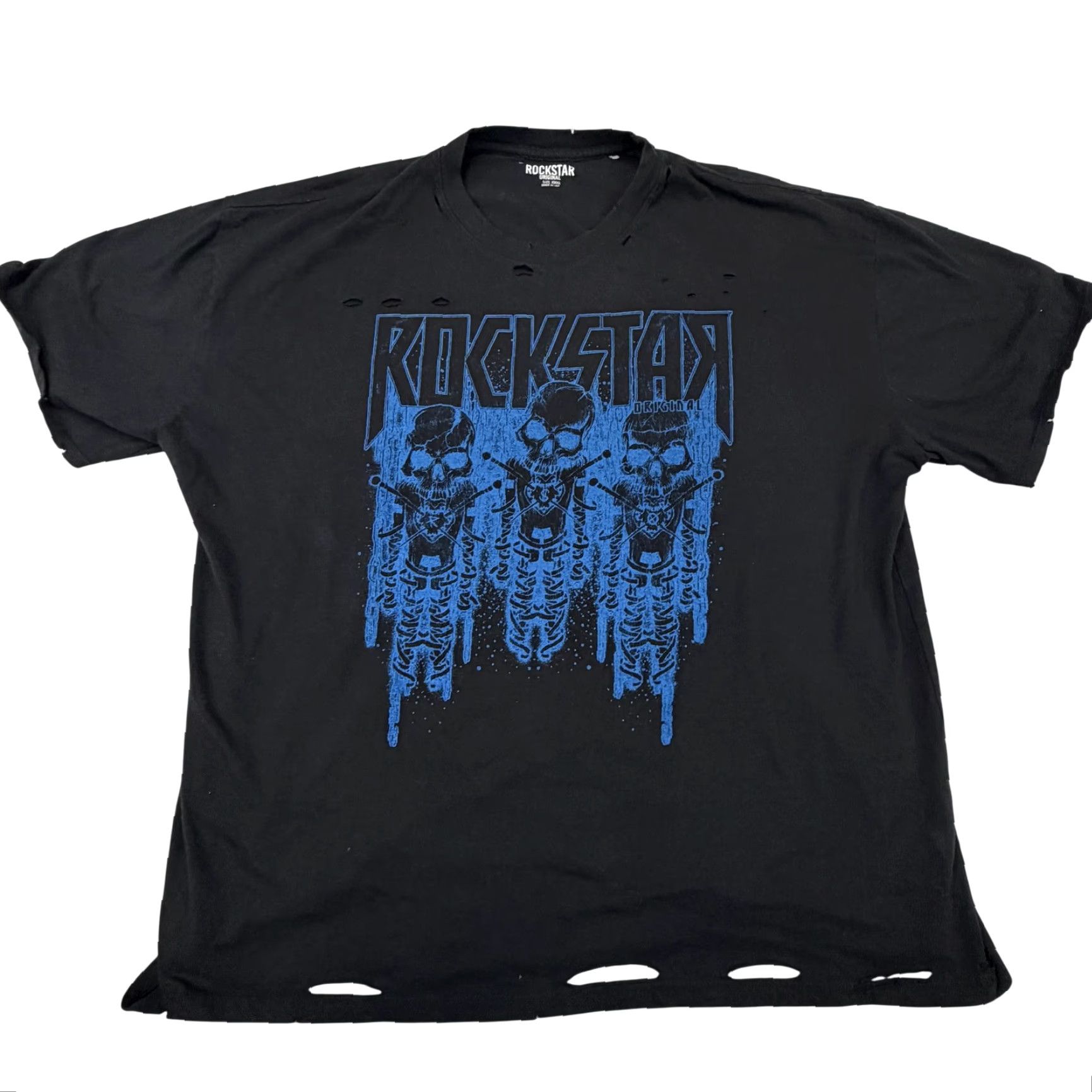 Vintage VINTAGE Rockstar Original Shirt Mens 3XL Black Skull Rock Band 1992 US Tour Graphic Tee Size US XXL / EU 58 / 5 - 2 Thumbnail