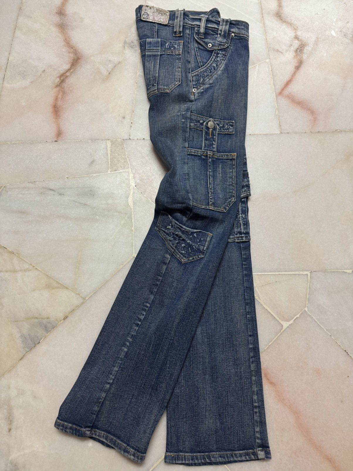 20471120 💥RARE💥JAPANESE CARGO JEANS MULTIPOCKET STYLE WASHED JEAN Size US 28 / EU 44 - 10 Thumbnail