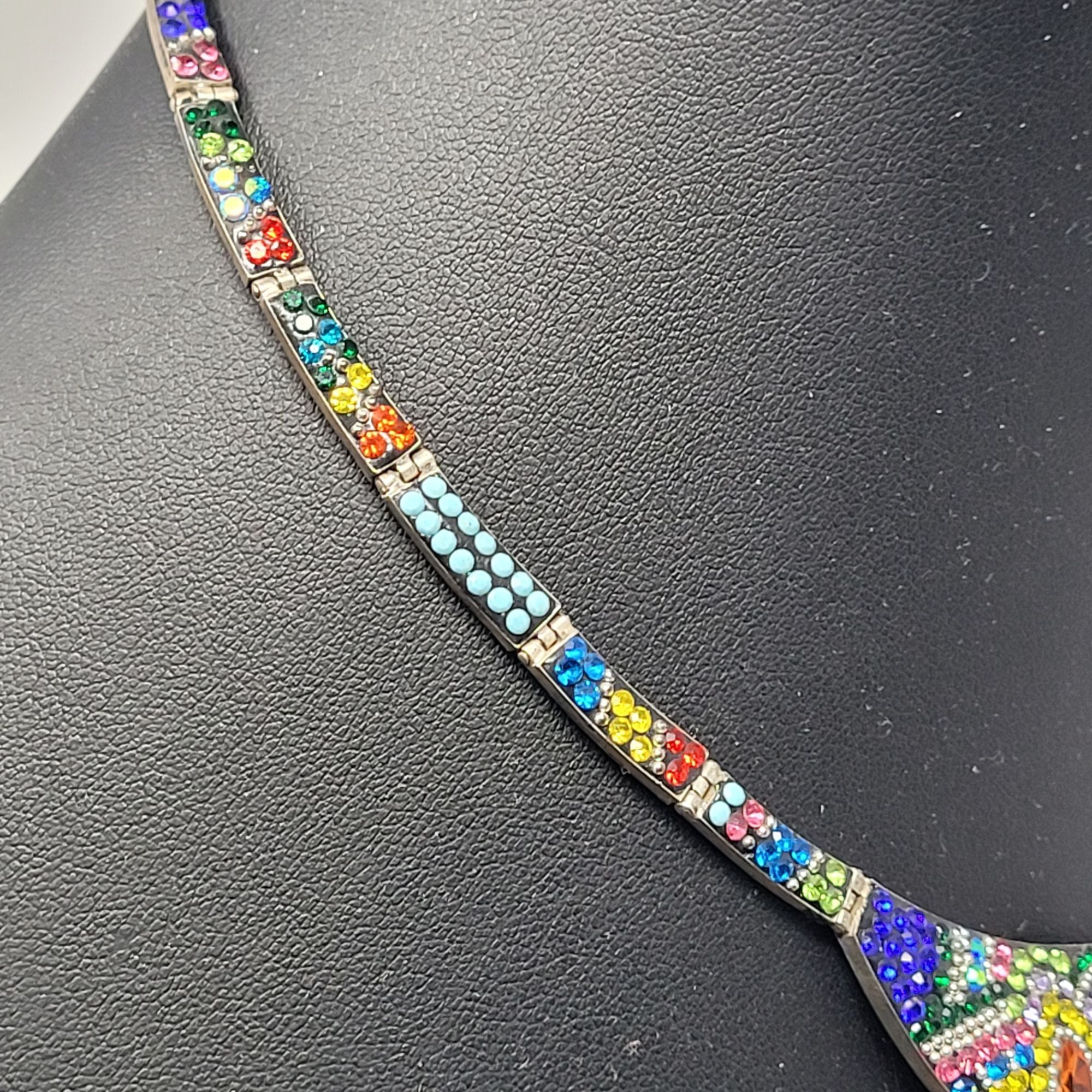 Handmade Artisan 925 Sterling Silver Multicolor Micro Mosaic Choker N Size ONE SIZE - 23 Thumbnail