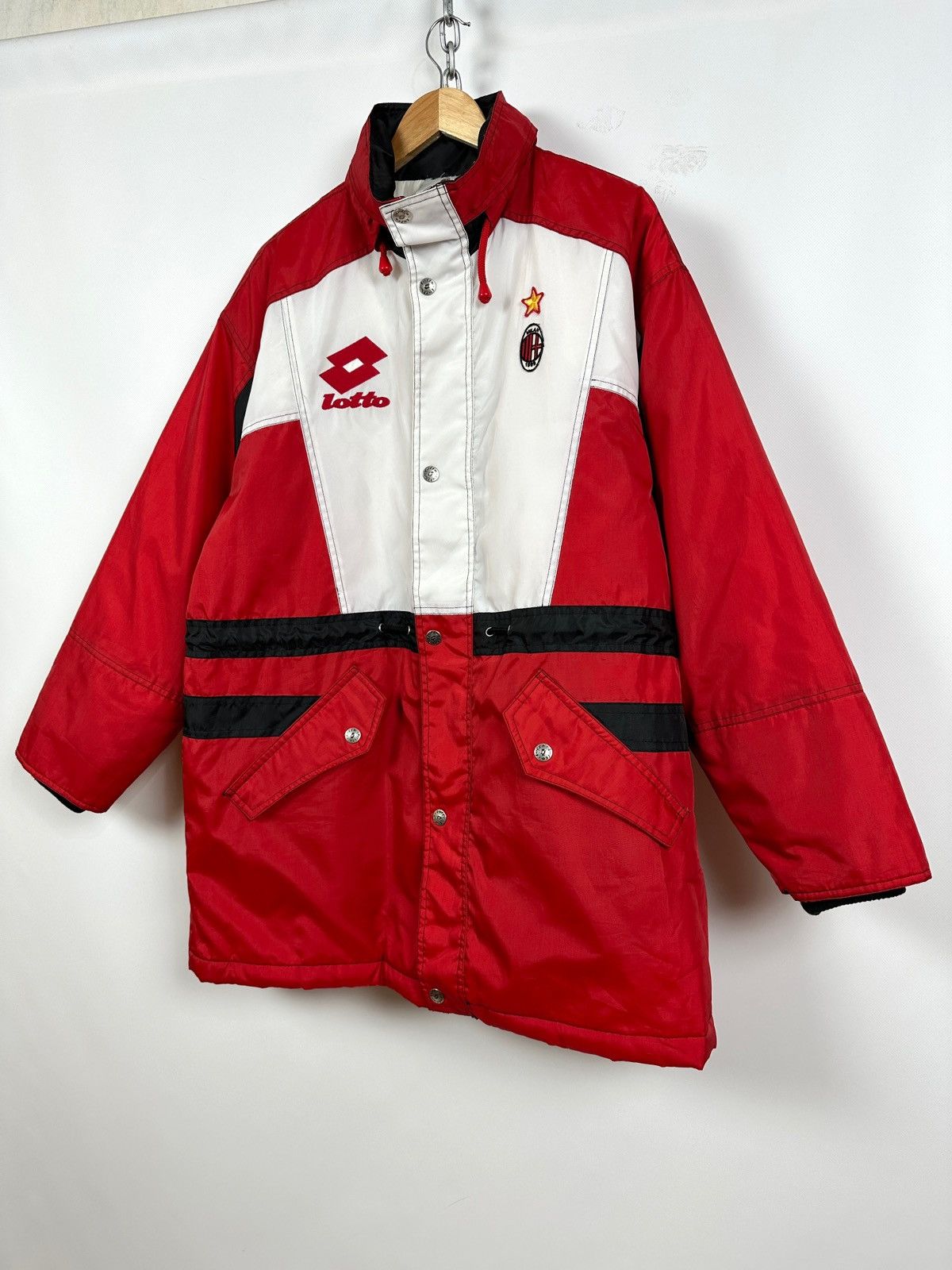 Lotto Sport 90s Vintage Lotto AC Milan Soccer Parka Coat Jacket Size US M / EU 48-50 / 2 - 3 Thumbnail