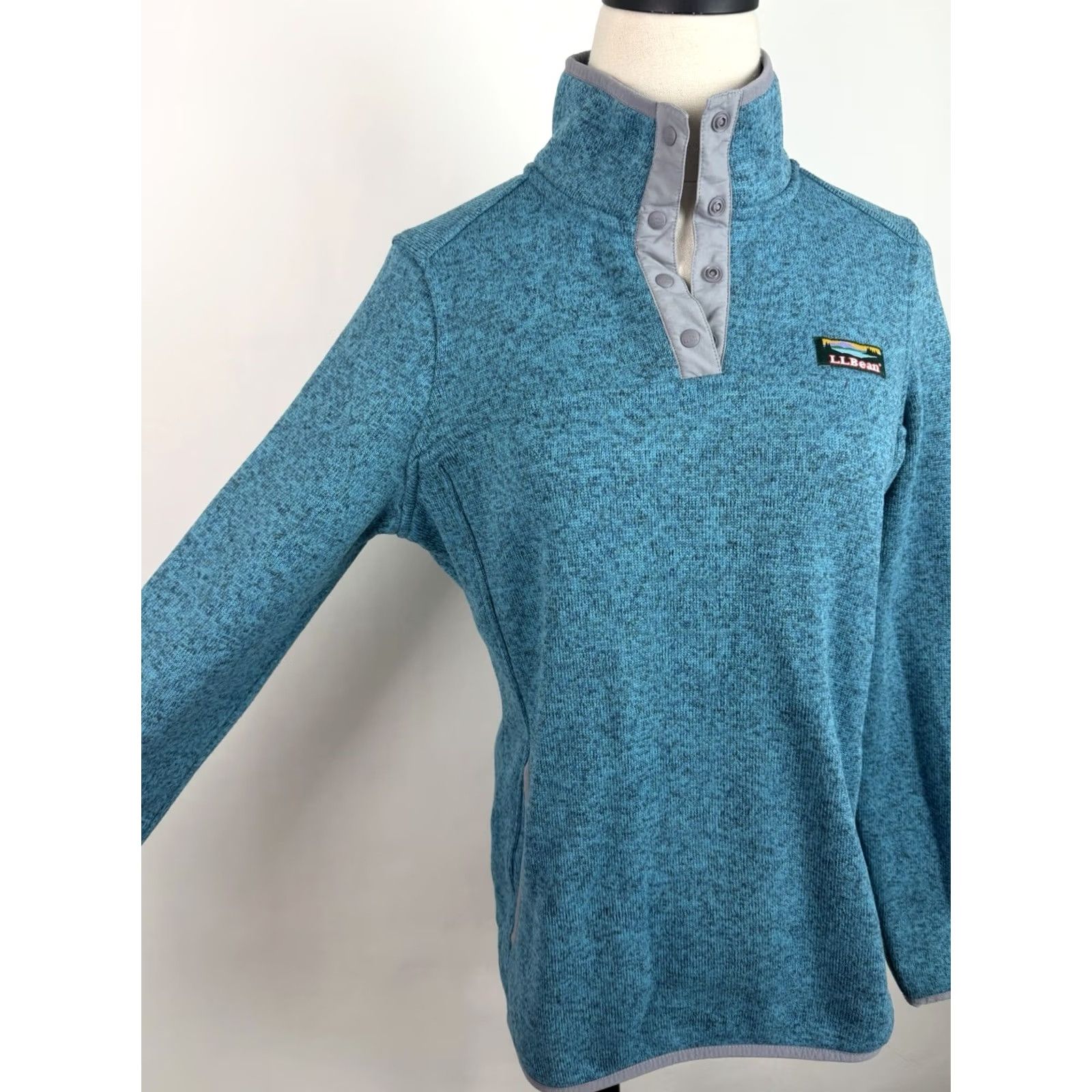 Vintage VINTAGE LL Bean Fleece Pullover Womens Small Regular Pockets Teal Blue 1/4 Snap Closure Logo Sweatshirt Size S Womens Size S / US 4 / IT 40 - 4 Thumbnail