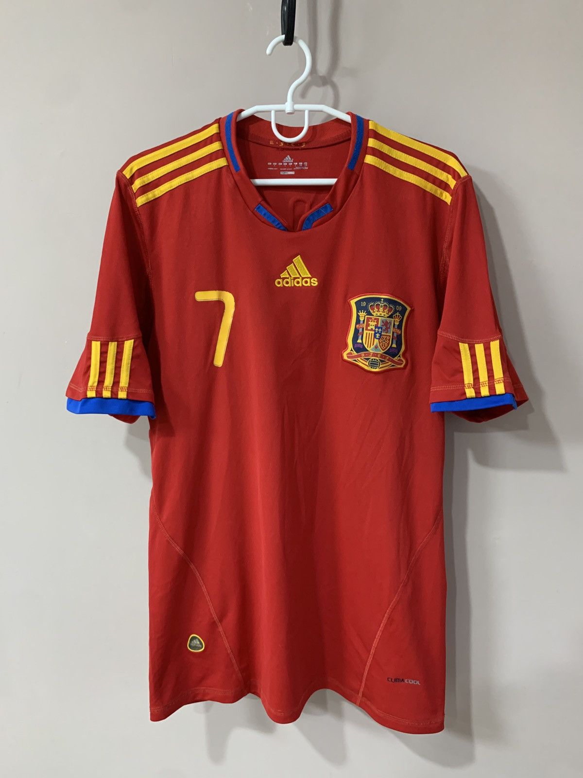 Vintage Spain 2010 World Cup adidas soccer football Jersey shirt #7 Size US L / EU 52-54 / 3 - 1 Thumbnail