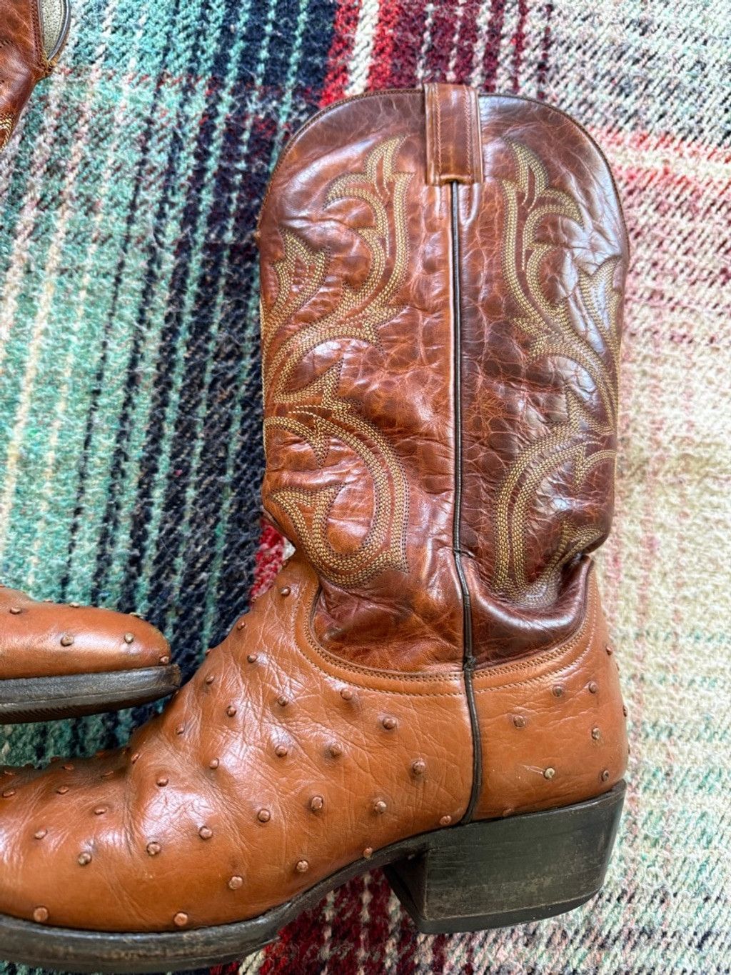 Durango Men's Durango Brown Ostrich Cowboy Boots Size 9D Size US 9 / EU 42 - 2 Thumbnail