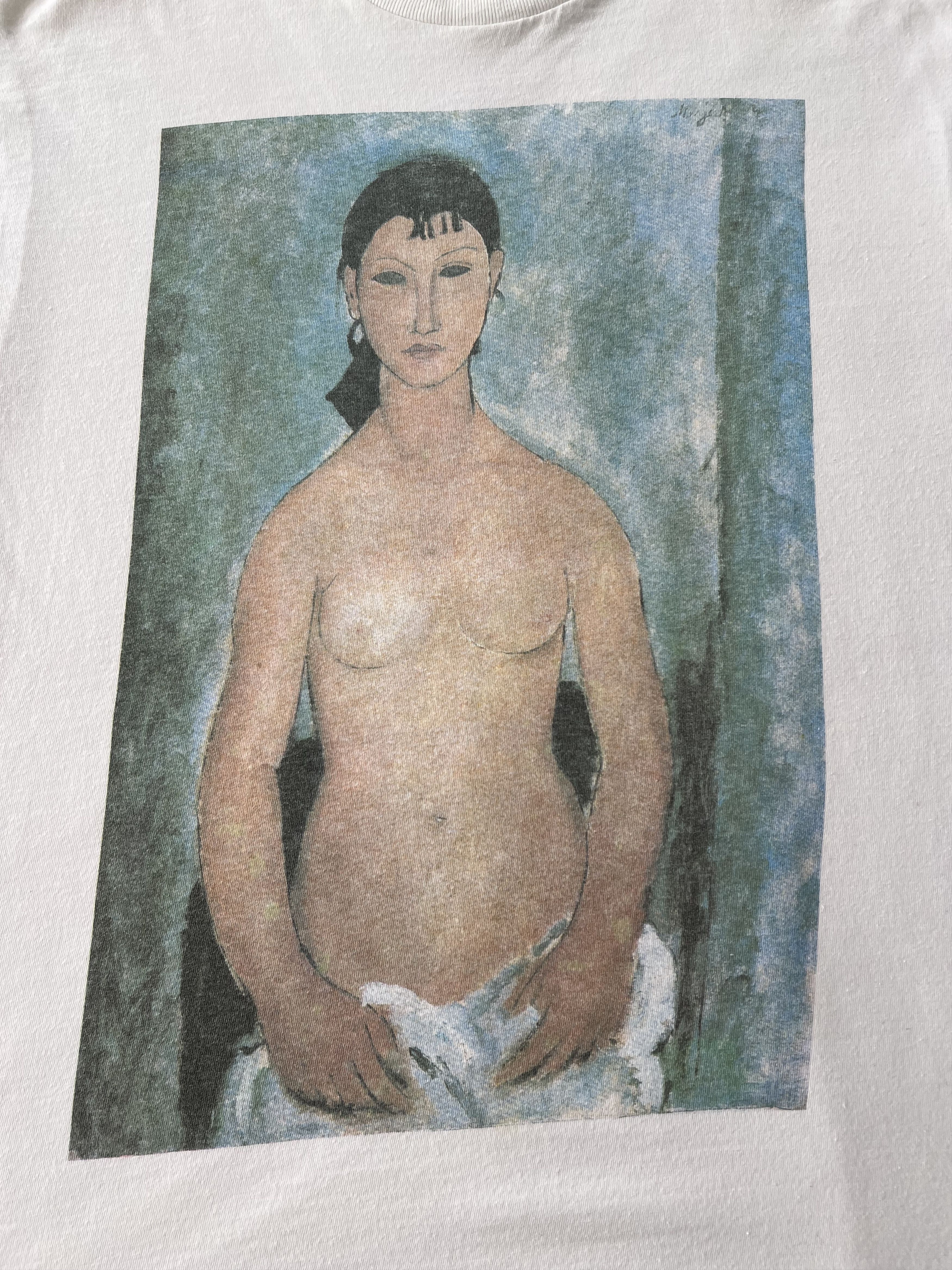 Arts & Science Vintage 90s Amedeo Modigliani Elvira 1918 Art T-shirt Size US L / EU 52-54 / 3 - 4 Thumbnail