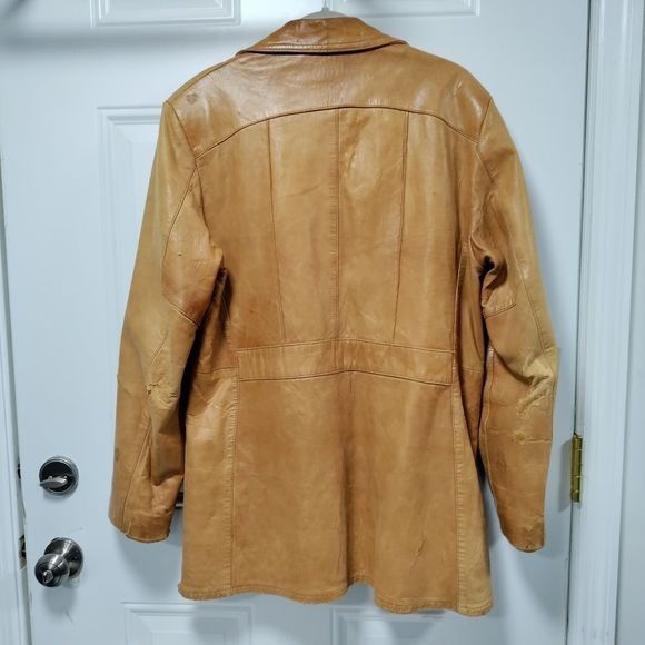 Vintage Vintage 70's Mens Butter Soft Tan Leather Blazer M Size US M / EU 48-50 / 2 - 3 Thumbnail