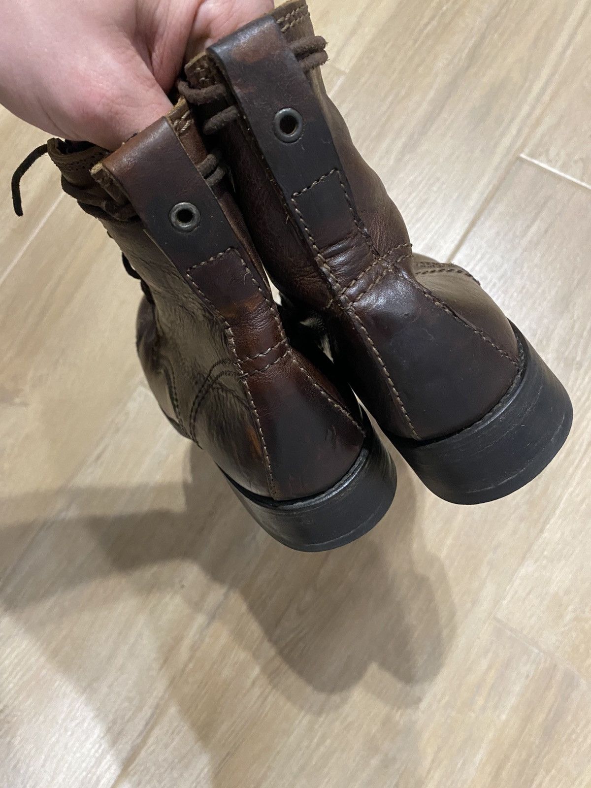 Dolce & Gabbana Dolce & Gabbana Main Line Brown Leather Army Combat Boots Size US 8 / EU 41 - 9 Thumbnail