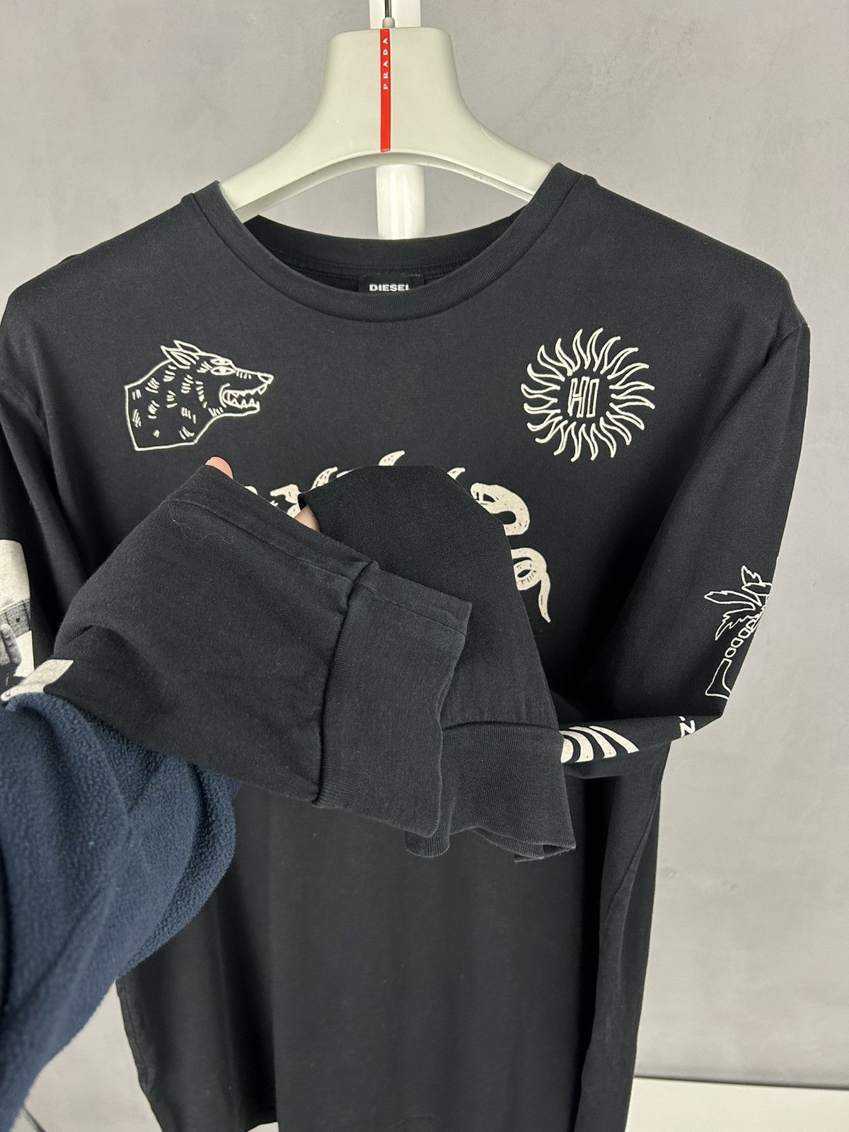 Diesel Diesel Graphic Long Sleeve Black Tiger Print Shirt Size L Size US L / EU 52-54 / 3 - 4 Thumbnail