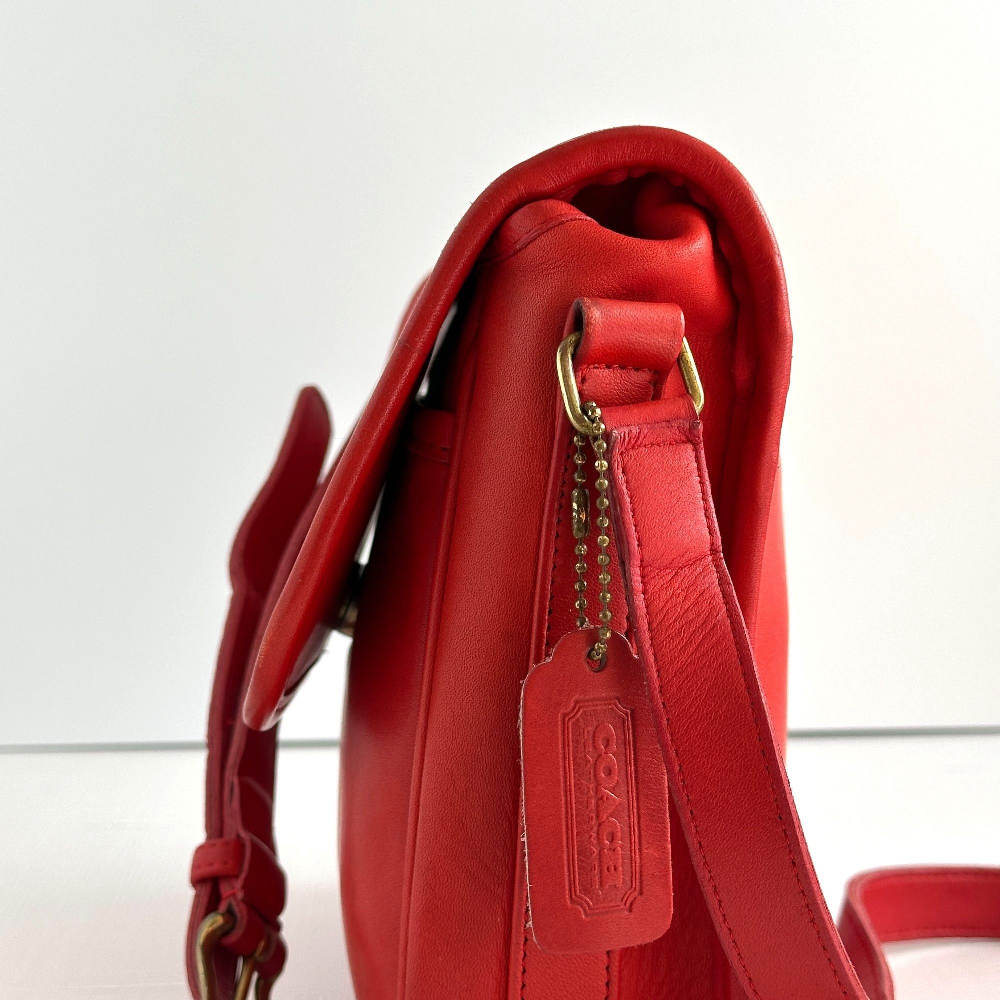 Coach Vintage 1980s Coach Red Tailored Pouch 4110 Made in NYC Size ONE SIZE - 16 Thumbnail