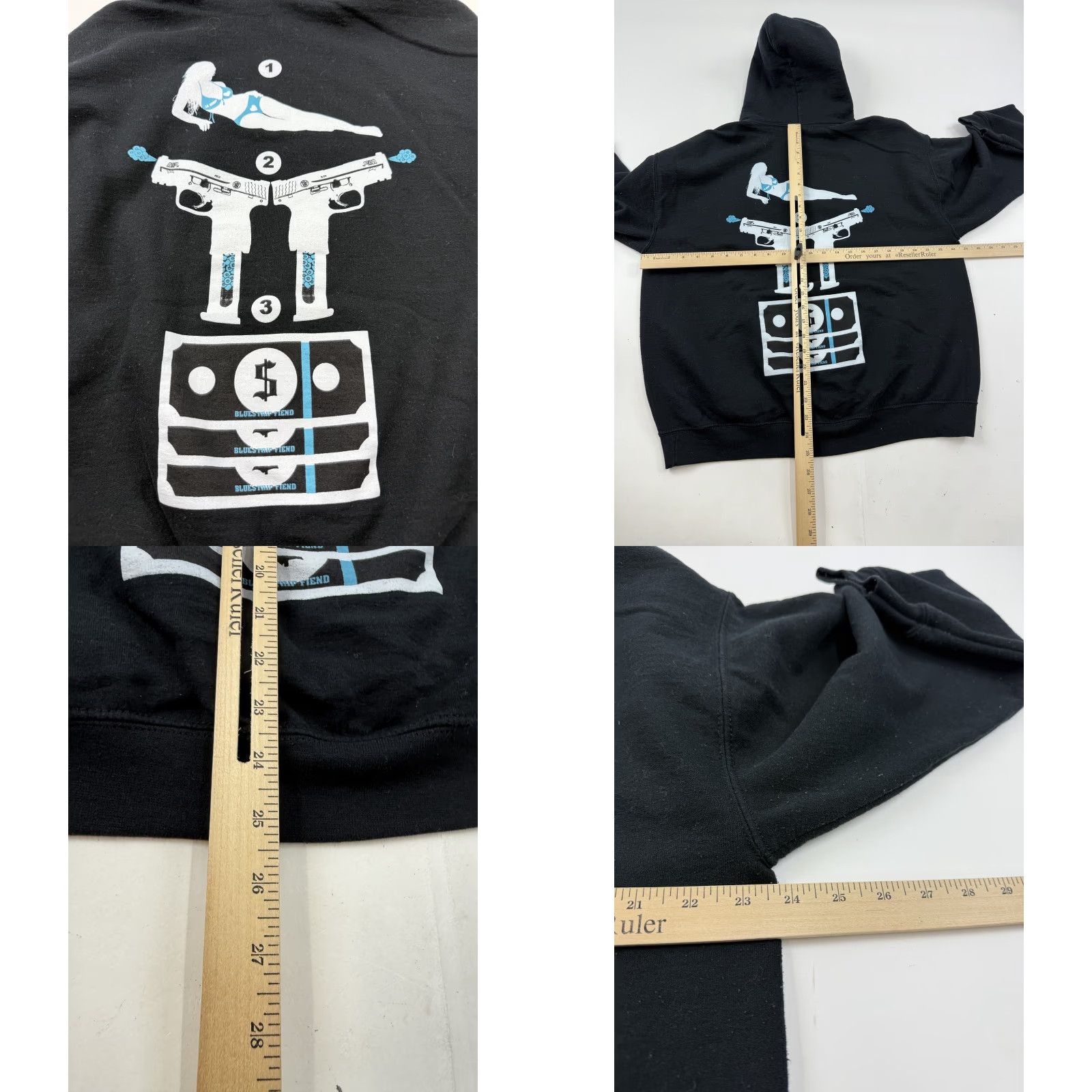 Gildan Lil Mosey Hoodie Sweatshirt Mens Large Black Blueberry Faygo Graphic Size US L / EU 52-54 / 3 - 8 Thumbnail