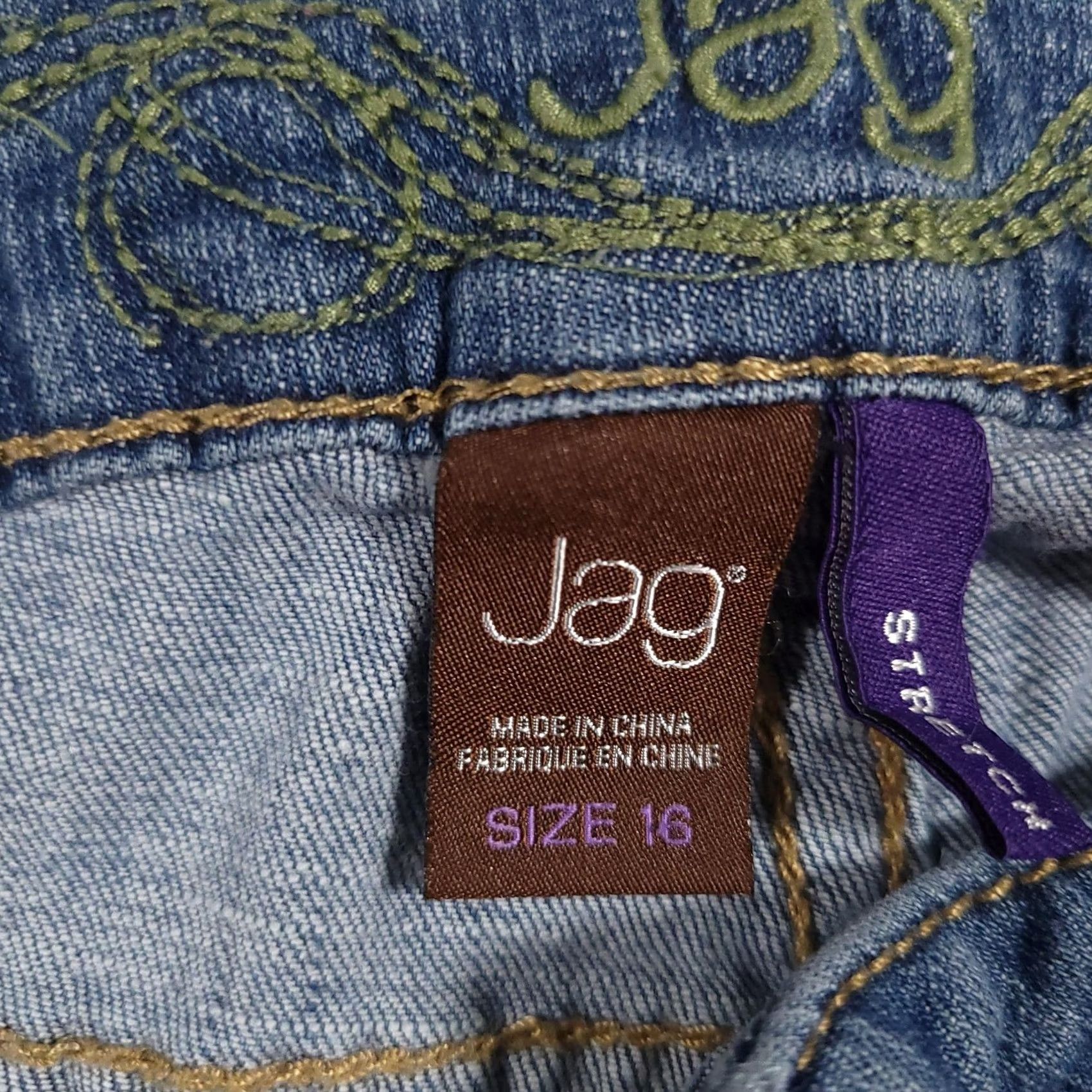 Vintage Jag Jeans Pants Womens 16 Stretch Denim Straight Mid Rise Classic Casual Capri Jeans Size 38" / US 16 / IT 52 - 6 Thumbnail
