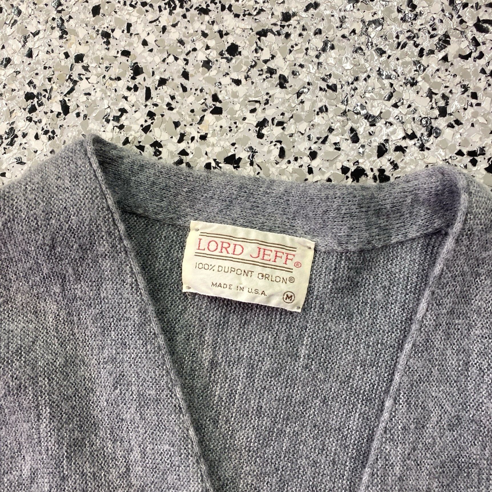 Vintage VINTAGE Lord Jeff Cardigan Sweater M Grey Acrylic Knit V-Neck Long Sleeve Men US Made Regular Size US M / EU 48-50 / 2 - 2 Thumbnail
