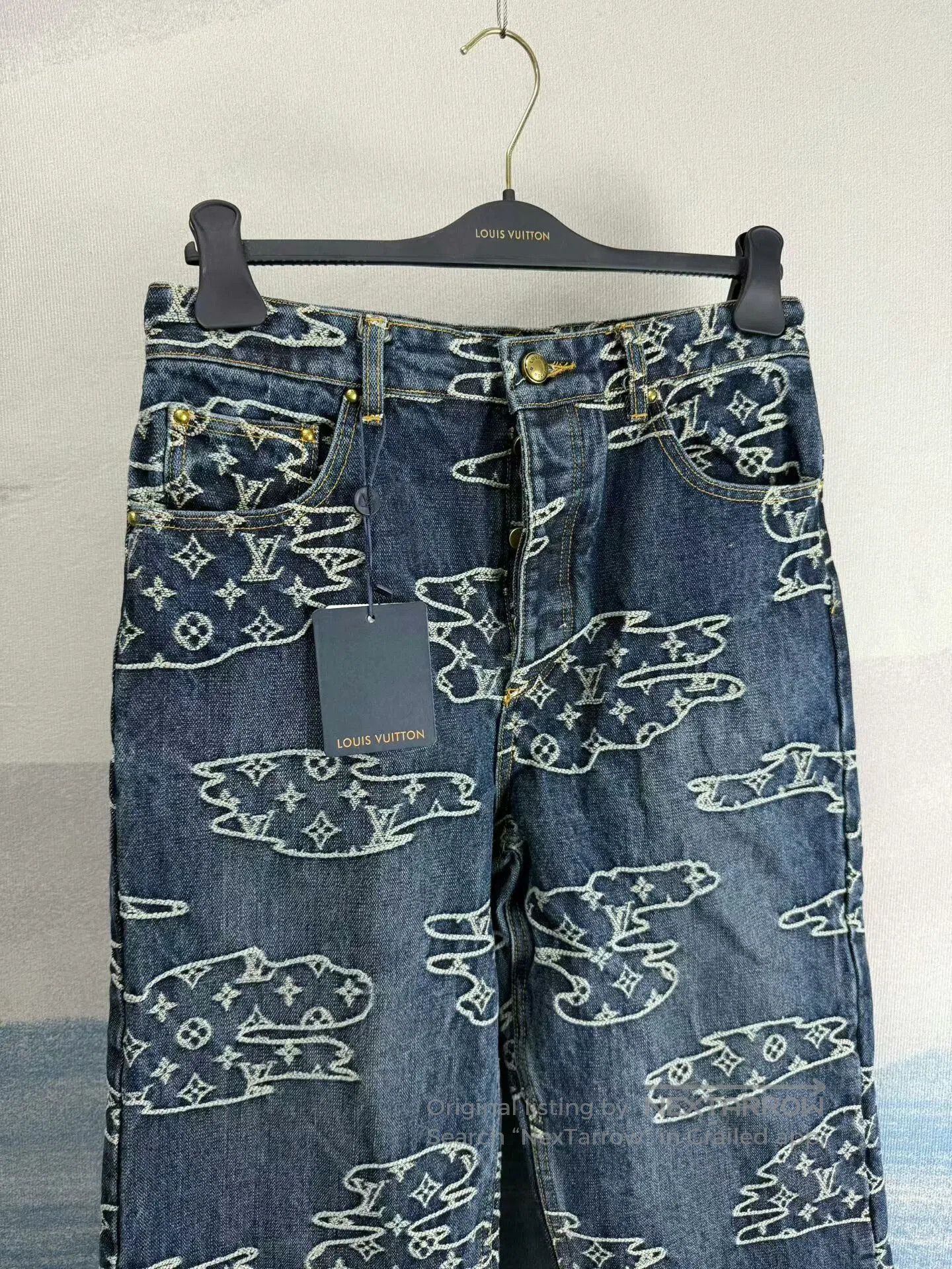 Louis Vuitton louis vuitton nigo printed denim pants. Size US 30 / EU 46 - 2 Thumbnail