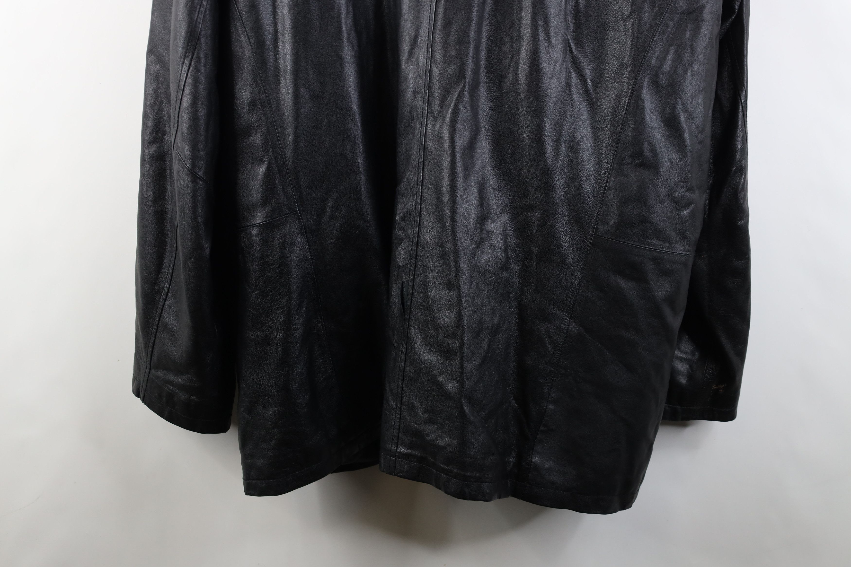 Vintage Vintage 90s Streetwear Soft Leather Full Zip Jacket Black Size US XL / EU 56 / 4 - 16 Thumbnail