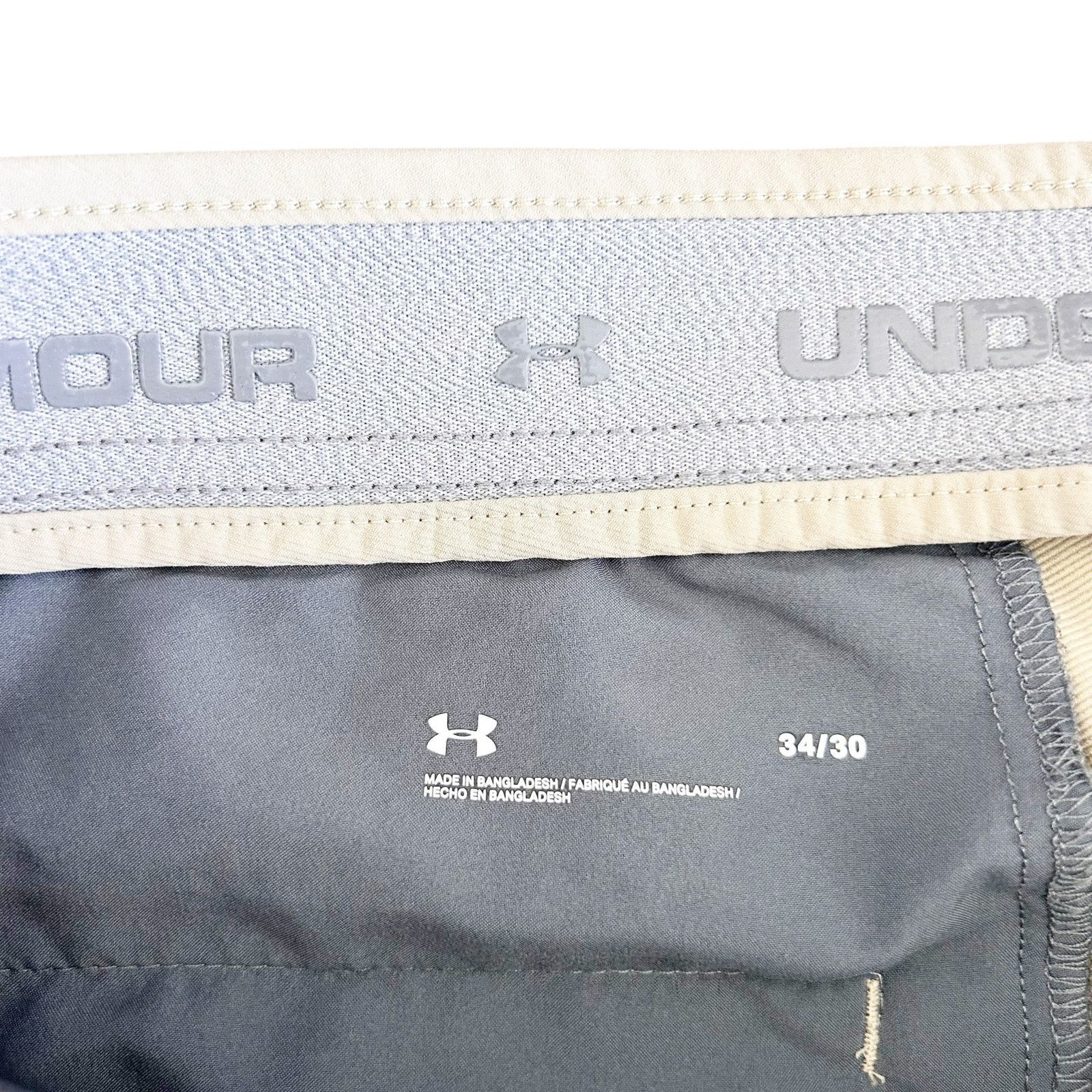 Under Armour Under Armour Tan Flat Front Chino Golf Pants Sz 34x30 Size US 34 / EU 50 - 3 Thumbnail