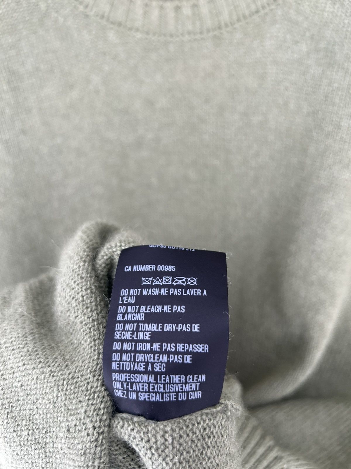 Gucci Gucci Alpaca Silk Olive Green Calfskin Patch Knit Sweater Size US XL / EU 56 / 4 - 14 Thumbnail