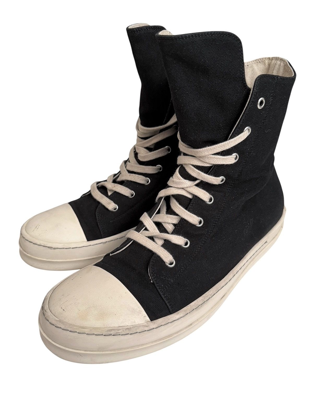 Rick Owens Black High Canvas Ramones Size US 11 / EU 44 - 1 Thumbnail