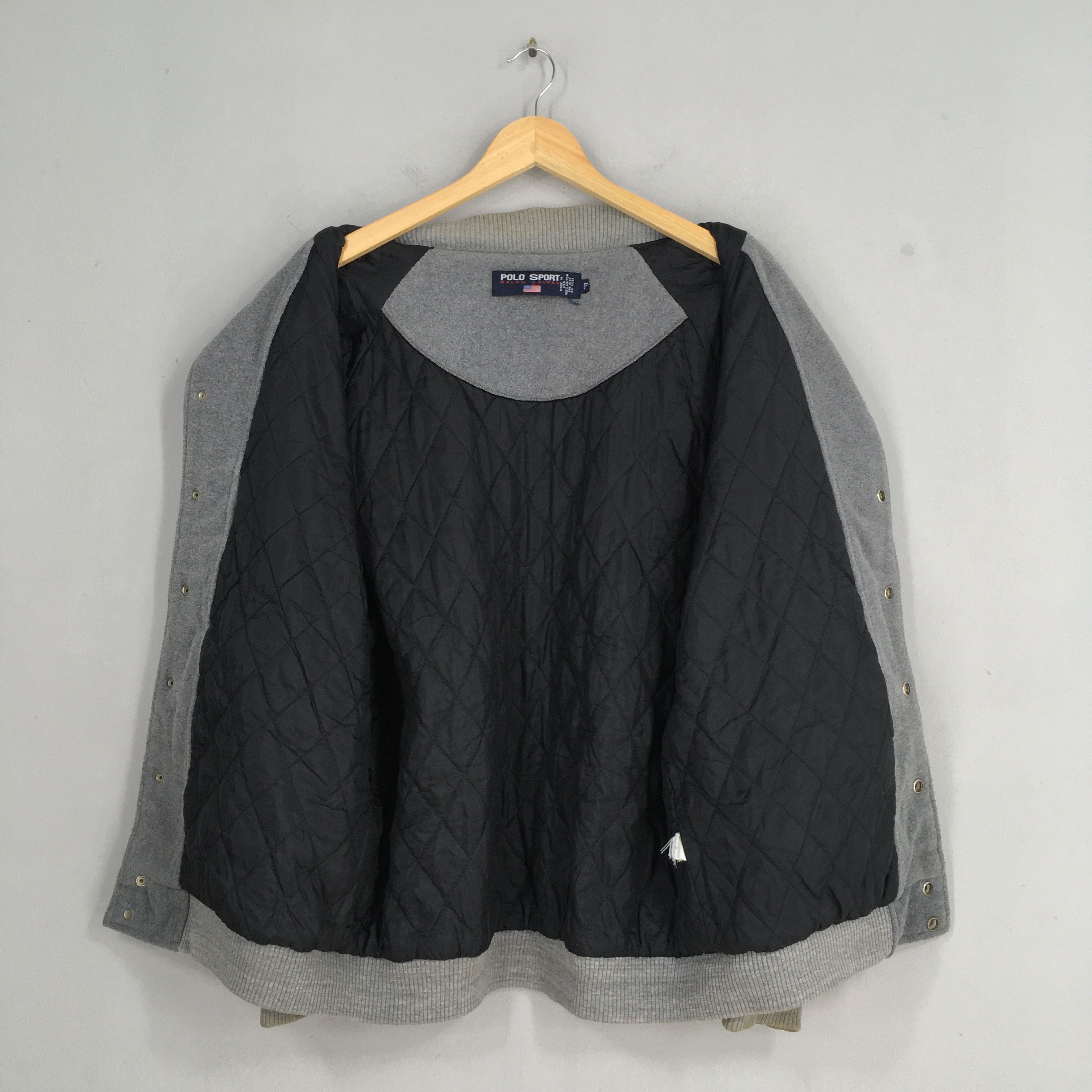 Polo Ralph Lauren Vintage 90's Polo Sport Gray Fleece Button Jacket Large Size US L / EU 52-54 / 3 - 9 Thumbnail