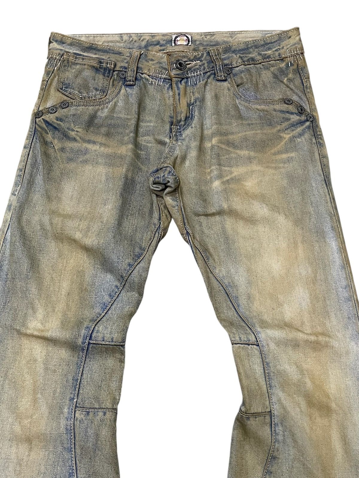 45rpm × Kapital R By 45rpm Asymmetry Muddy Curved Leg Stacked Jeans Size US 30 / EU 46 - 6 Thumbnail