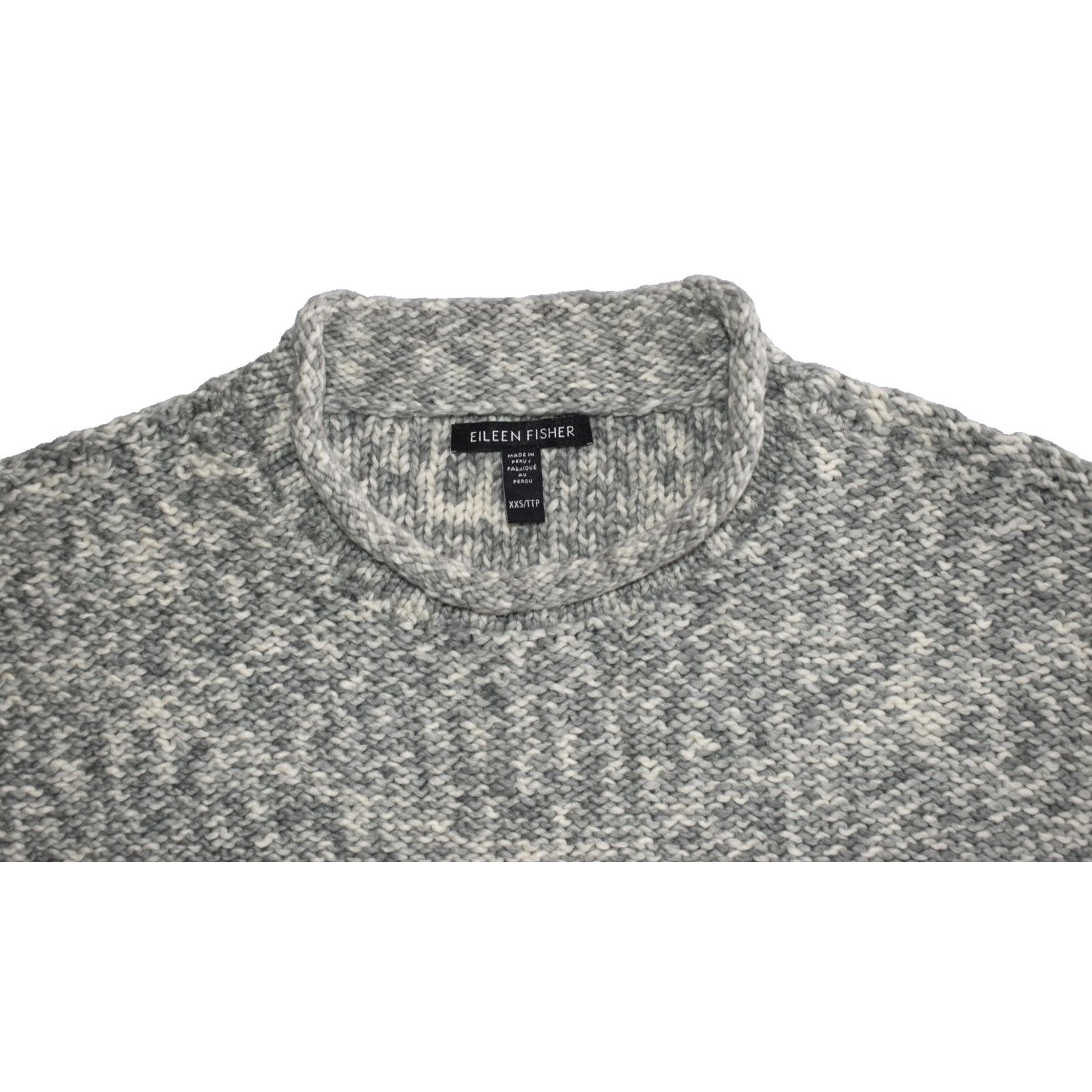 Eileen Fisher NEW EILEEN FISHER Marble Chunky Mock Pullover Sweater Sz XXS Size XXS / US 00 / IT 34 - 5 Thumbnail