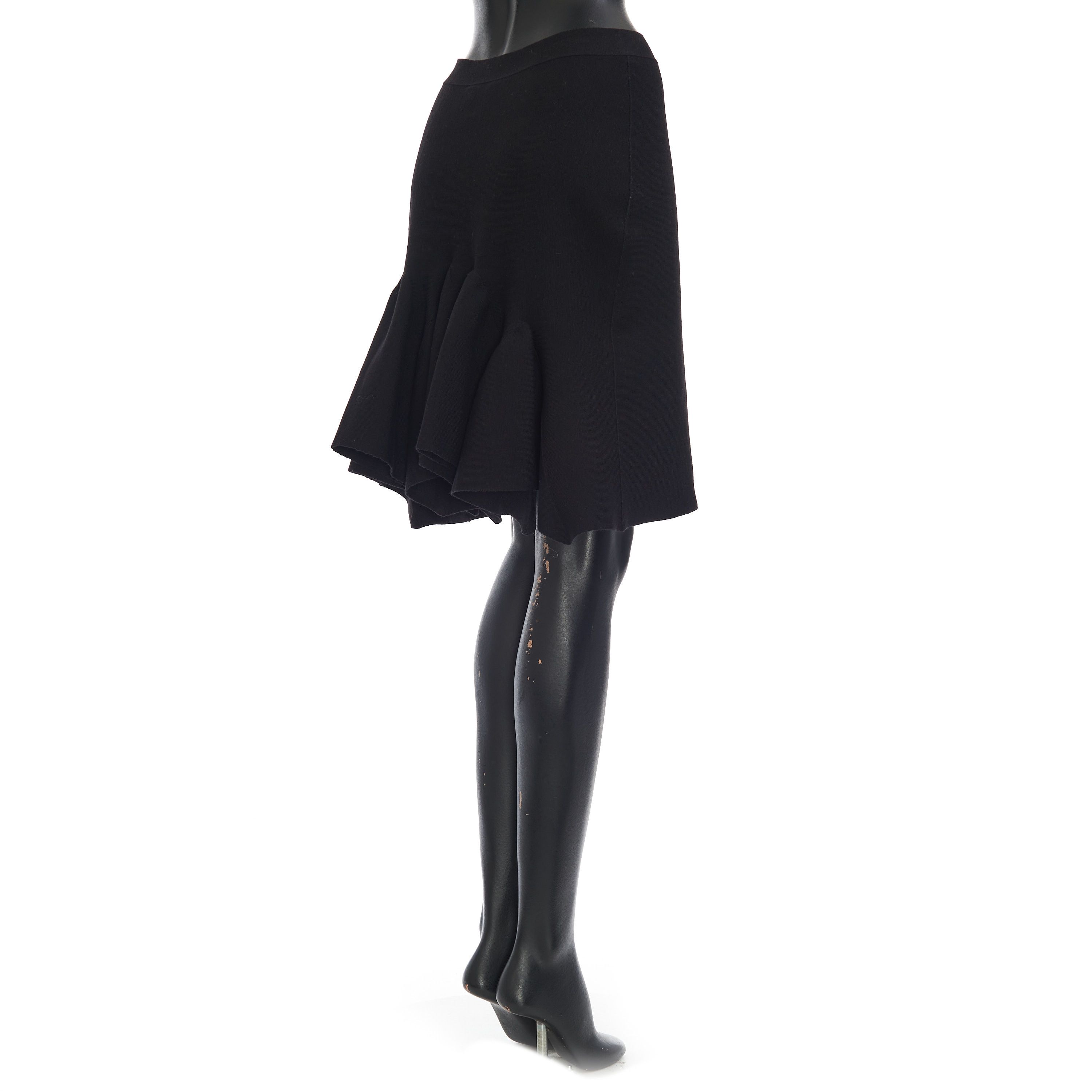 Bottega Veneta Lightweight Compact Stretch Skirt In Black Wool Size 27" / US 4 / IT 40 - 6 Thumbnail
