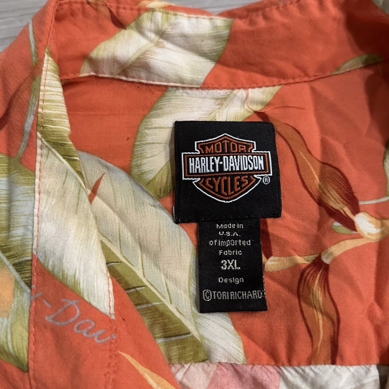 Harley Davidson Harley Davidson Vintage Hawaiian Mens 3XL Silk Shirt Tori Size US XXL / EU 58 / 5 - 4 Thumbnail