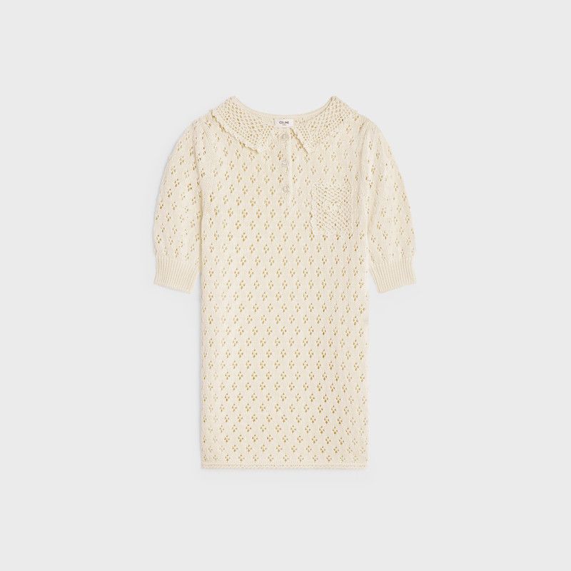 Celine o1w1db10526 2AE9S8 Mini Trapeze Dress in Ivory Size XS / US 0-2 / IT 36-38 - 1 Thumbnail