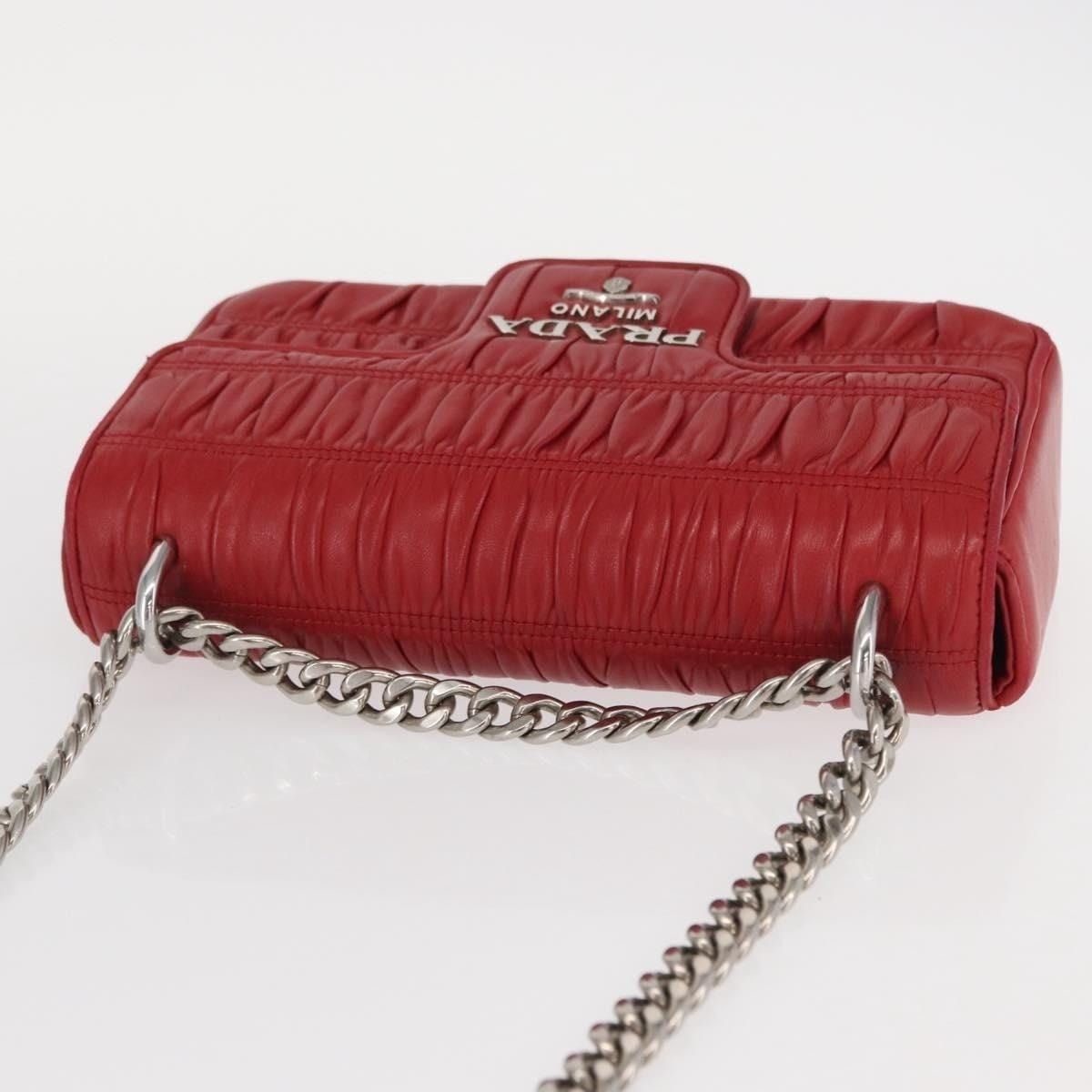 Prada Prada Leather Chain Nappa Goful Shoulder Bag Red Size ONE SIZE - 5 Thumbnail