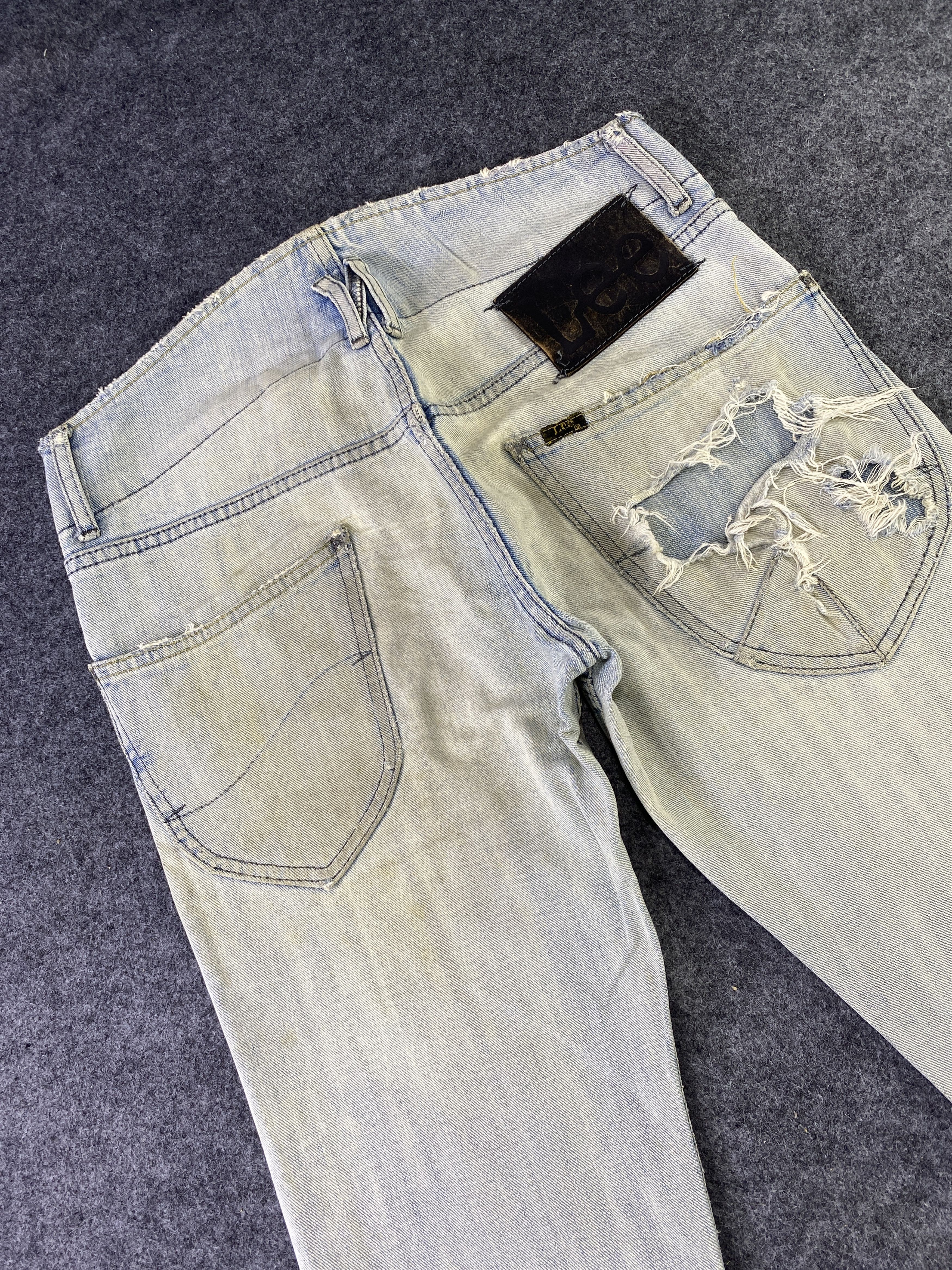Lee Vintage Lee Low Waisted Distressed Jeans - J893 Size 30" / US 8 / IT 44 - 6 Thumbnail