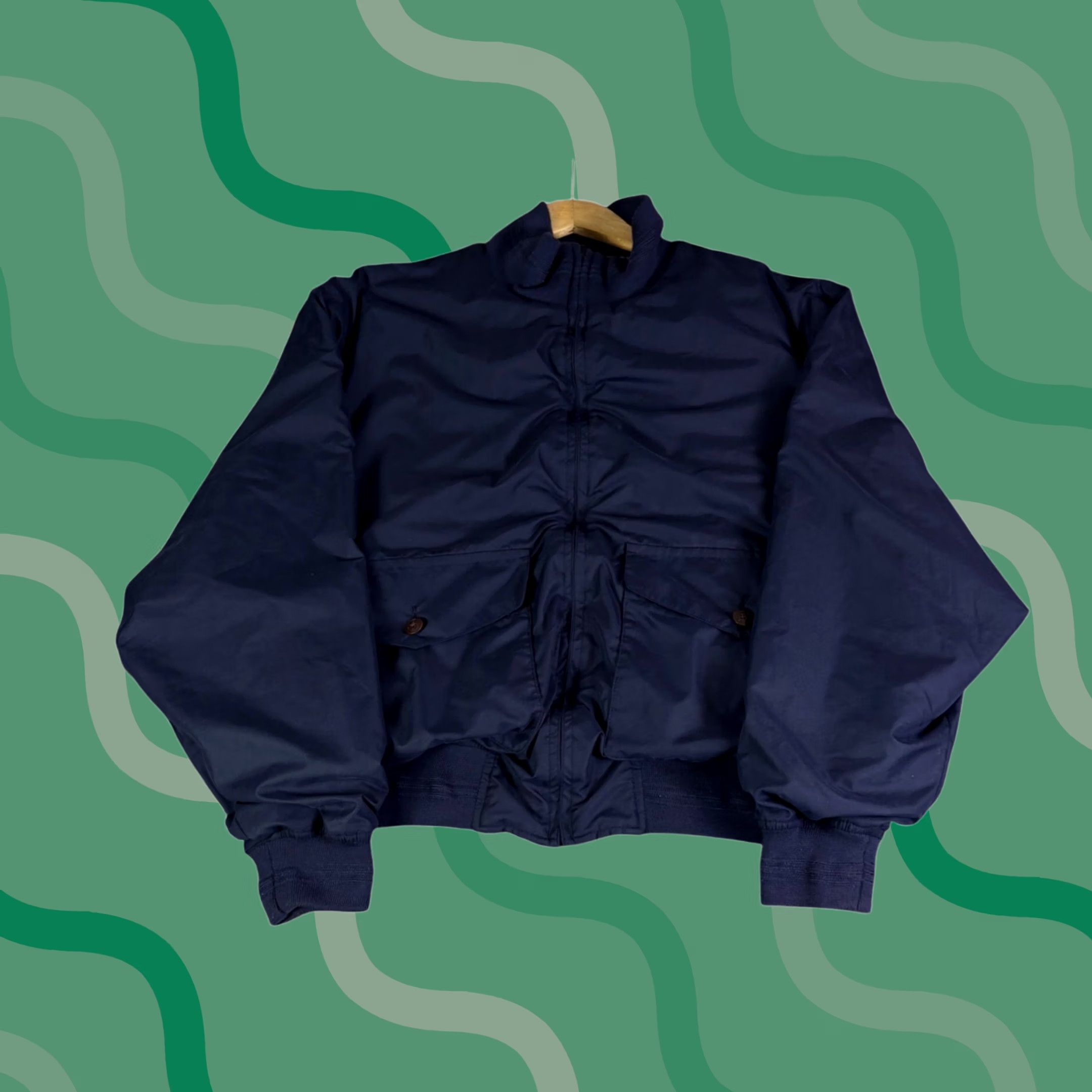 Nautica VINTAGE Nautica Bomber Jacket Navy Blue Full Zip Lined Mens XL 90s Jacket Size US XL / EU 56 / 4 - 1 Thumbnail