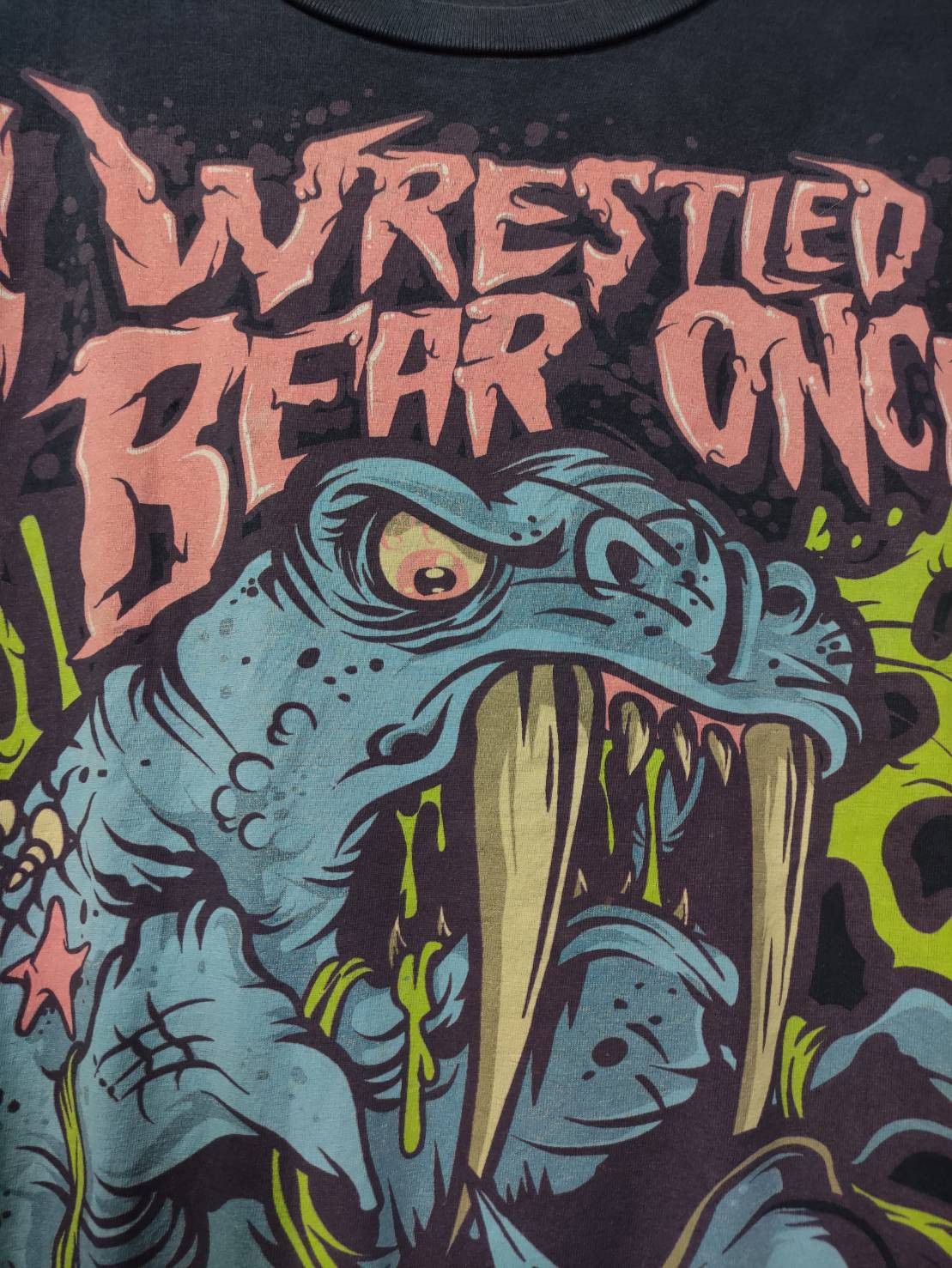 Band Tees Vtg 00's I Wrestled A Bear Once Band " Mutant Walrus " Size US L / EU 52-54 / 3 - 3 Thumbnail
