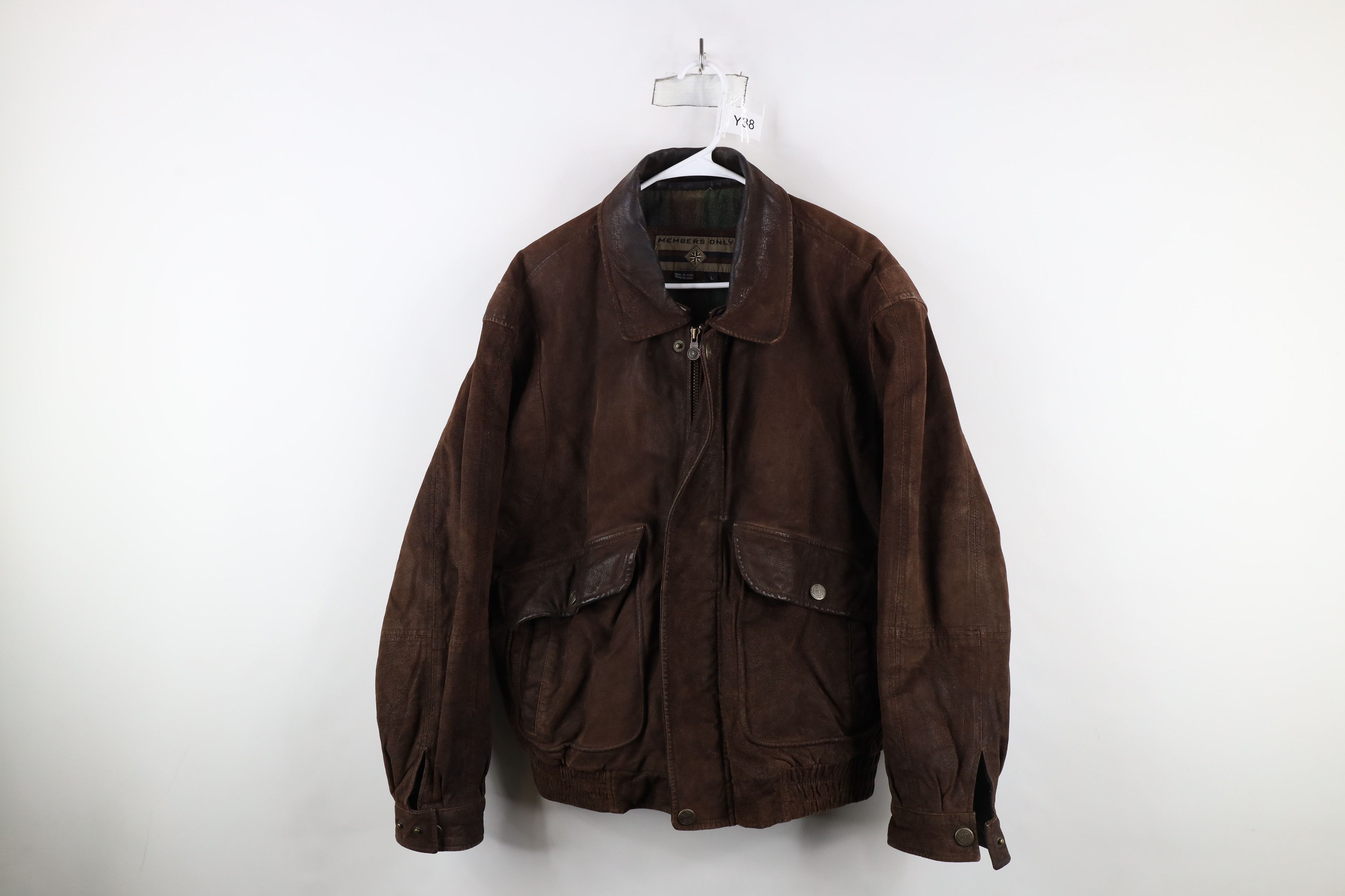 Members Only × Vintage Vintage 90s Members Only Lined Suede Leather Bomber Jacket Size US L / EU 52-54 / 3 - 1 Thumbnail