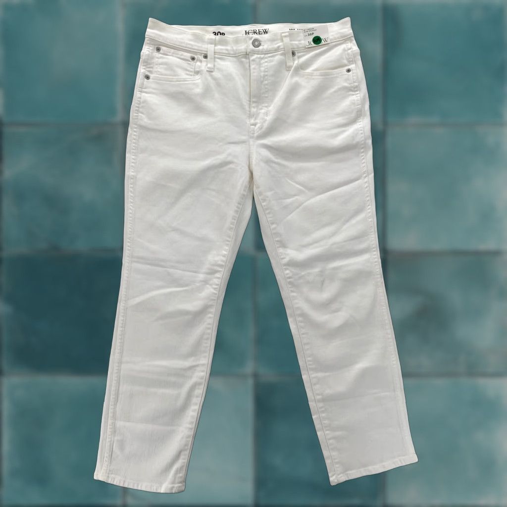 J.Crew **J.Crew White Women's 30P Mid Rise Stretch Denim Slim Straight Jeans** User: J.Crew White Women's 30P Mid Rise Stretch Denim Slim Straight Jeans Size 30" / US 8 / IT 44 - 1 Thumbnail
