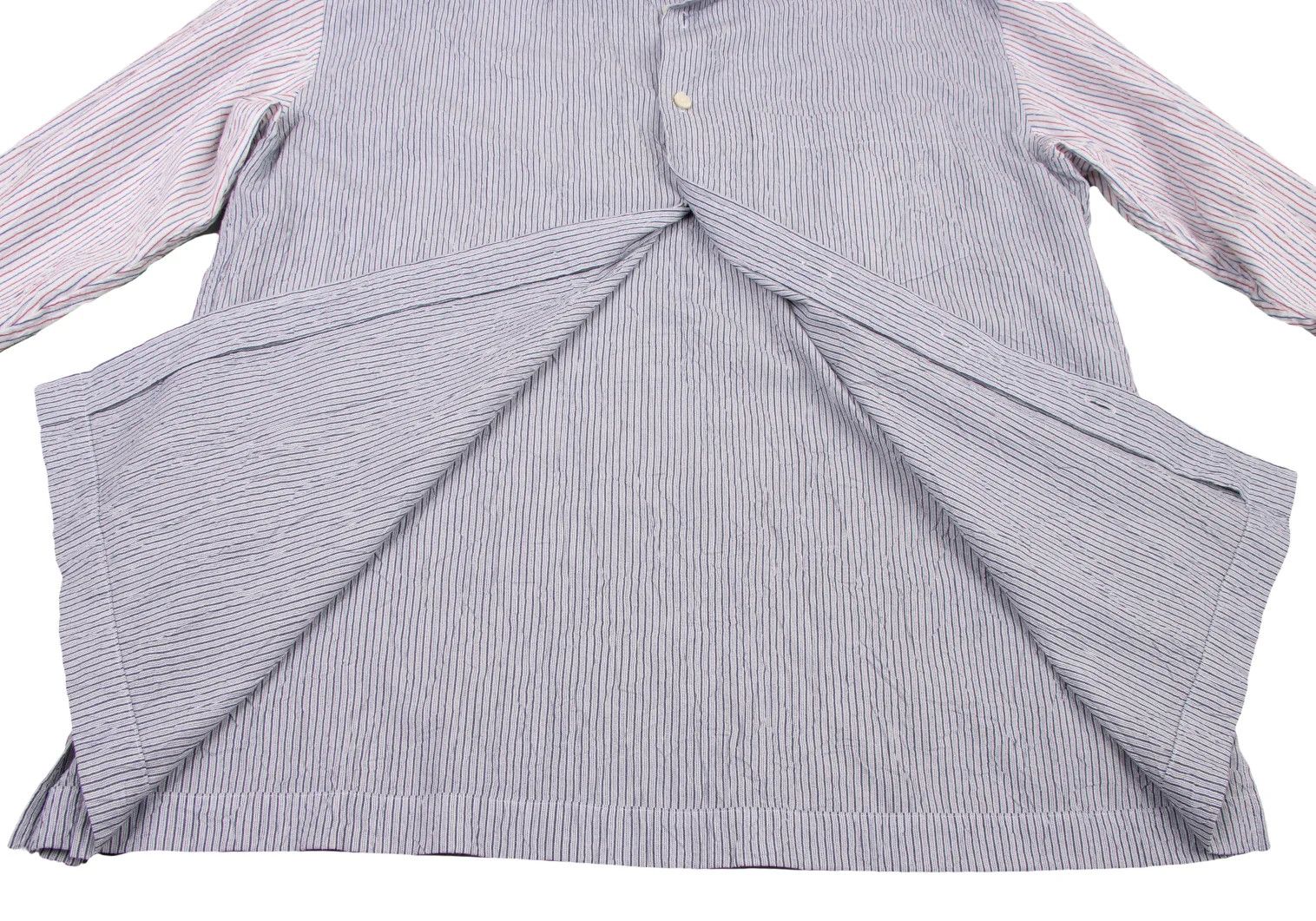 Issey Miyake Stripe Long Sleeve Shirt in Navy and White Size US M / EU 48-50 / 2 - 12 Thumbnail