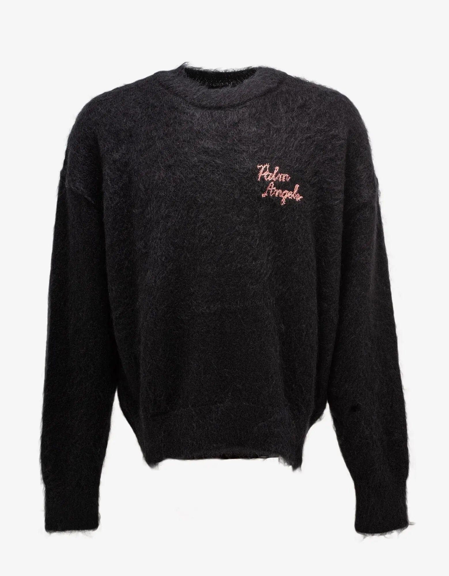 Palm Angels Palm Angels Black Sprayed Palm Intarsia Sweater Size US L / EU 52-54 / 3 - 1 Thumbnail