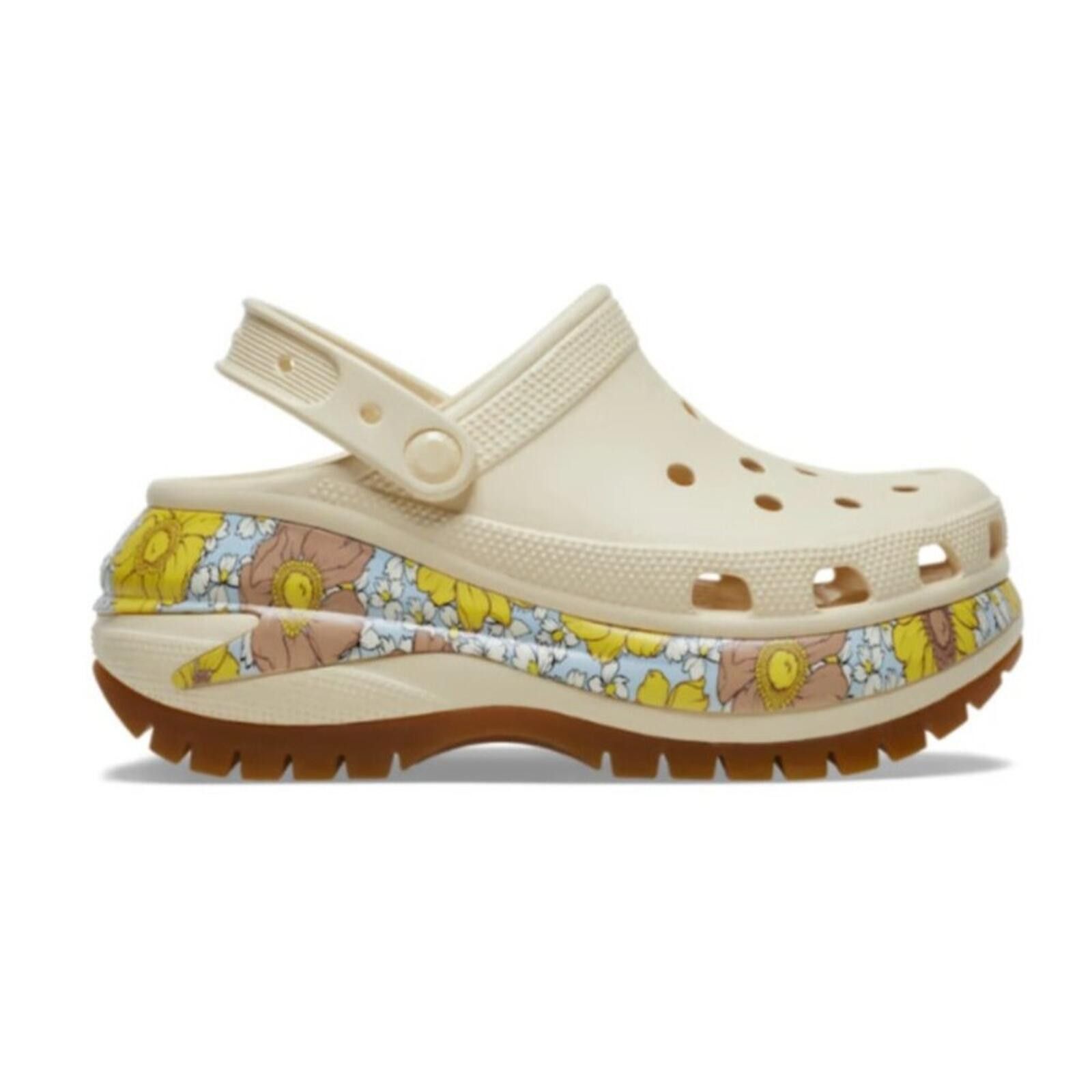 Crocs Crocs Mega Crush Clog Vanilla/Multi Retro Floral Size US 5 / IT 35 - 4 Thumbnail