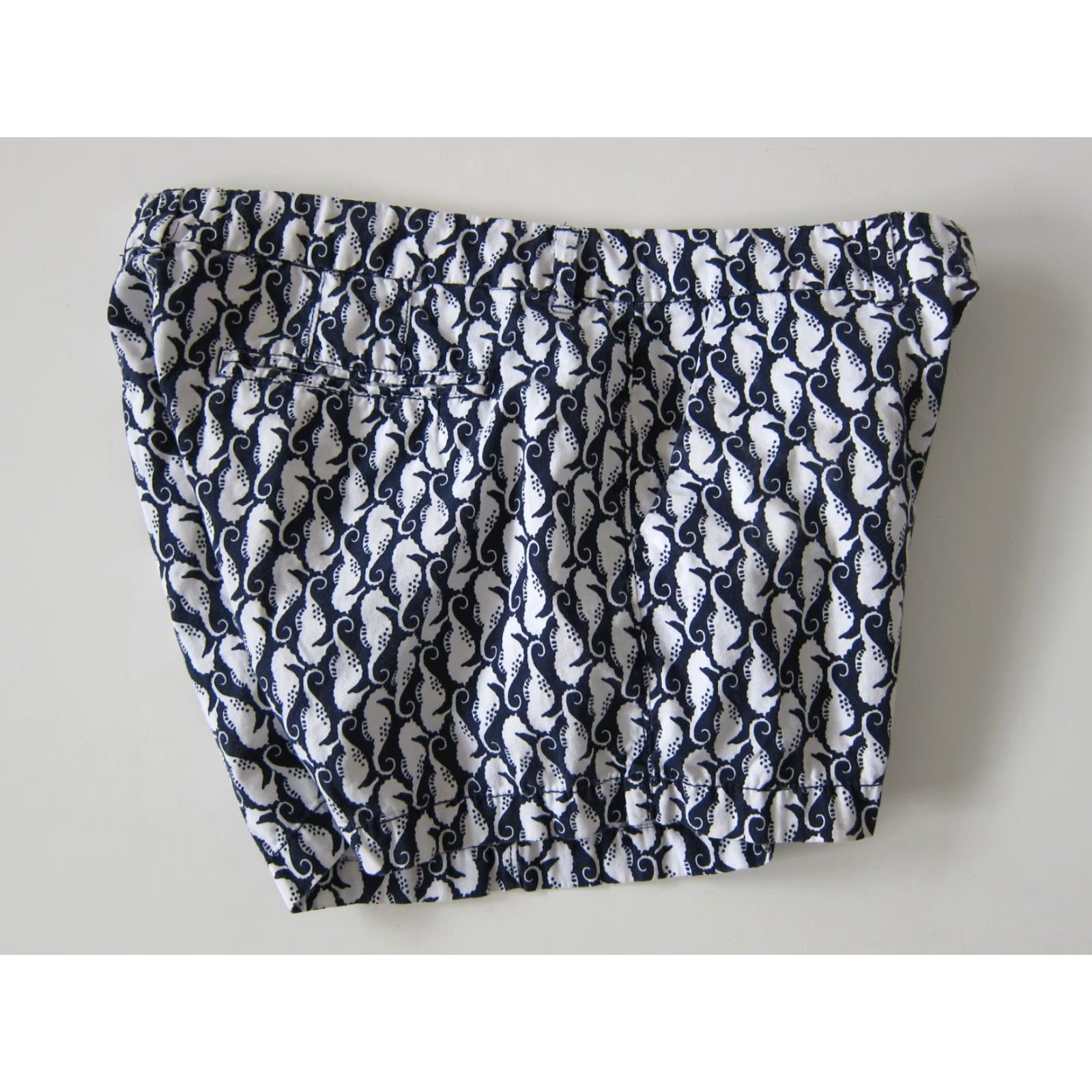 Old Navy Old Navy Women Short Chino Pocket Sea Horse Blue White 100% Cotton Size 12 Size 34" / US 12 / IT 48 - 6 Thumbnail