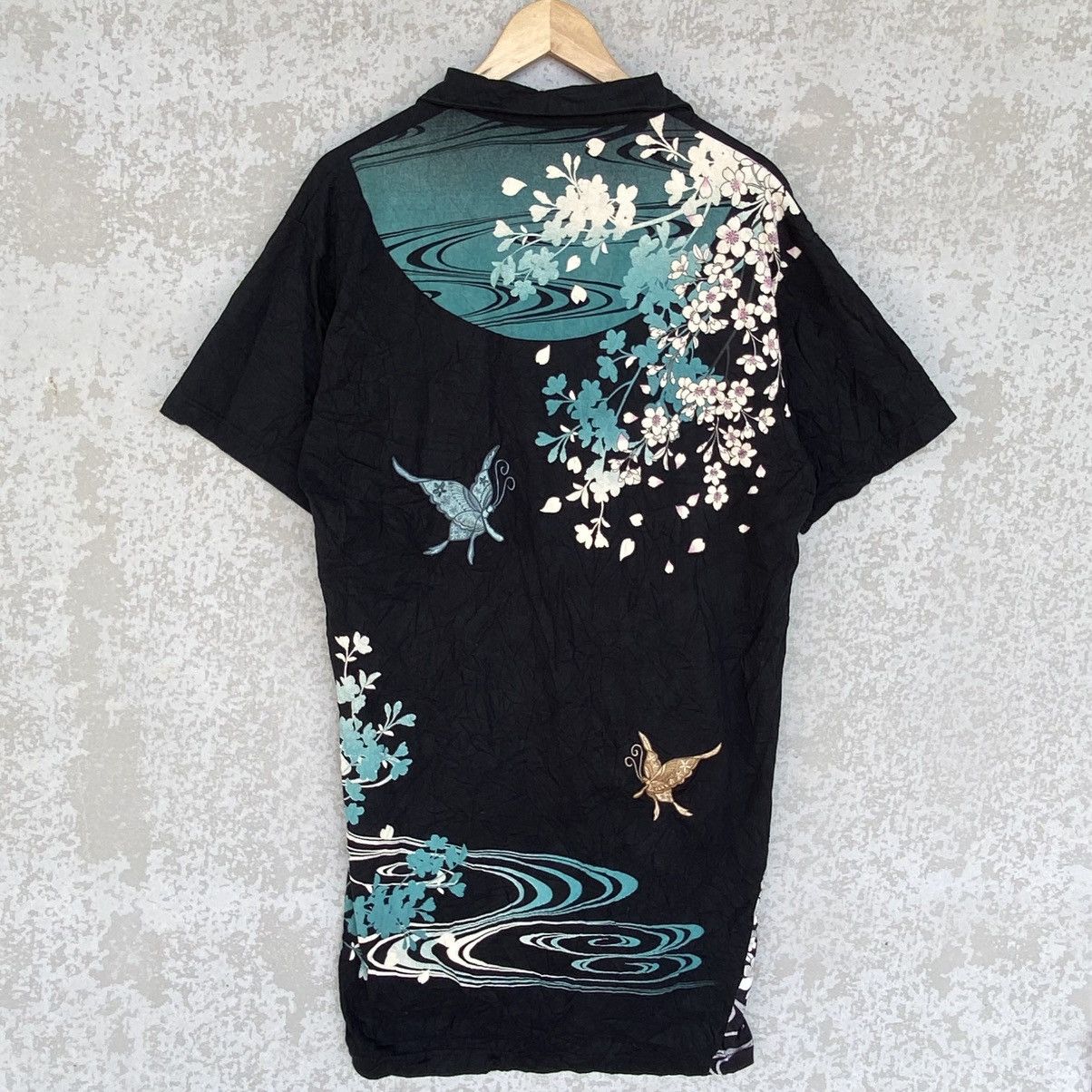 Other Vintage Flower Japan Button Shorts Sleeved Tshirt Black Sz L Size L / US 10 / IT 46 - 5 Thumbnail