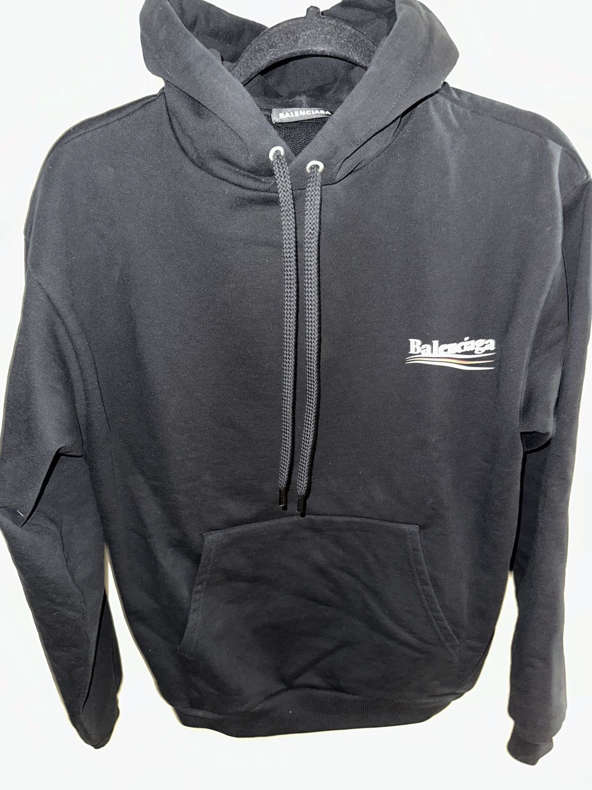 image of Balenciaga Black Political Campaign Hoodie, Men's (Size XS)