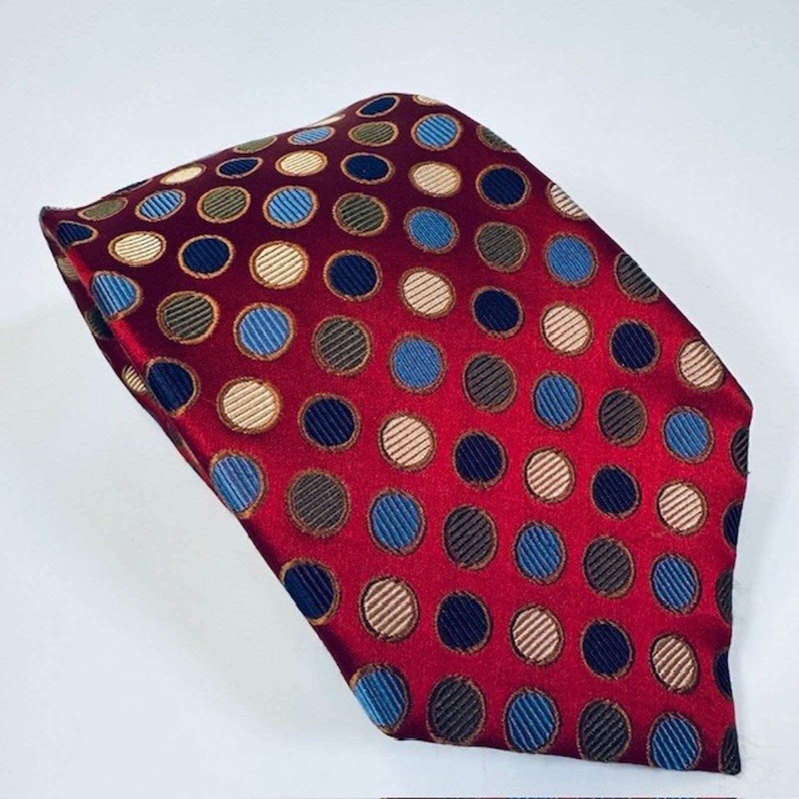 Other Meeting Street Men's Neck Tie 100% Silk Hand Made Red w/Dots Size ONE SIZE - 6 Thumbnail