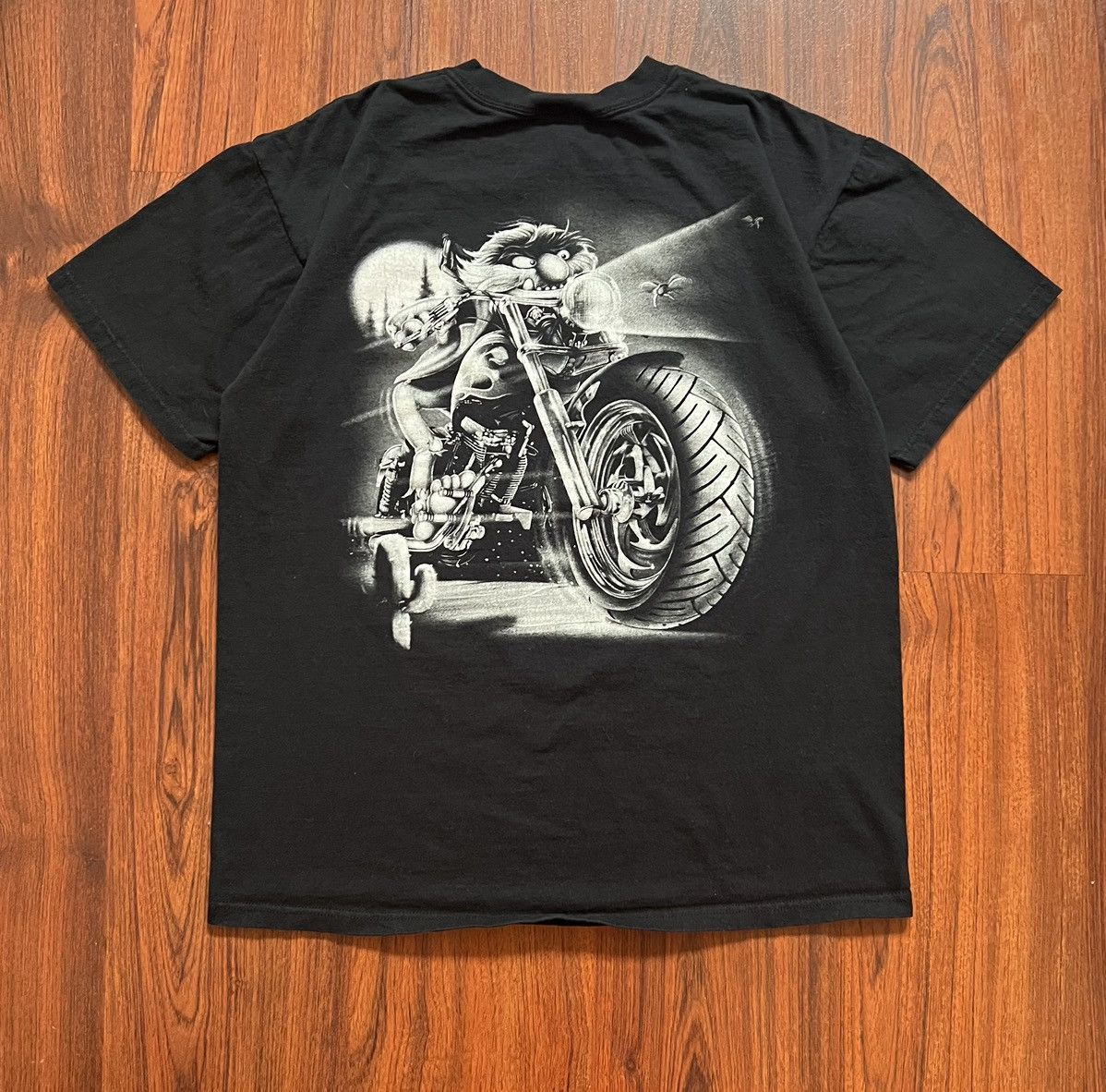 Vintage Vintage Y2k Muppets Monster Harley Davidson Biker Shirt 