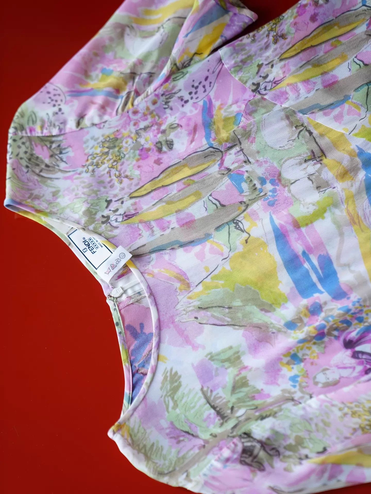 Fendi Fendi Vintage Pink Tuscany Print Dress FR40/M-L Size M / US 6-8 / IT 42-44 - 3 Thumbnail