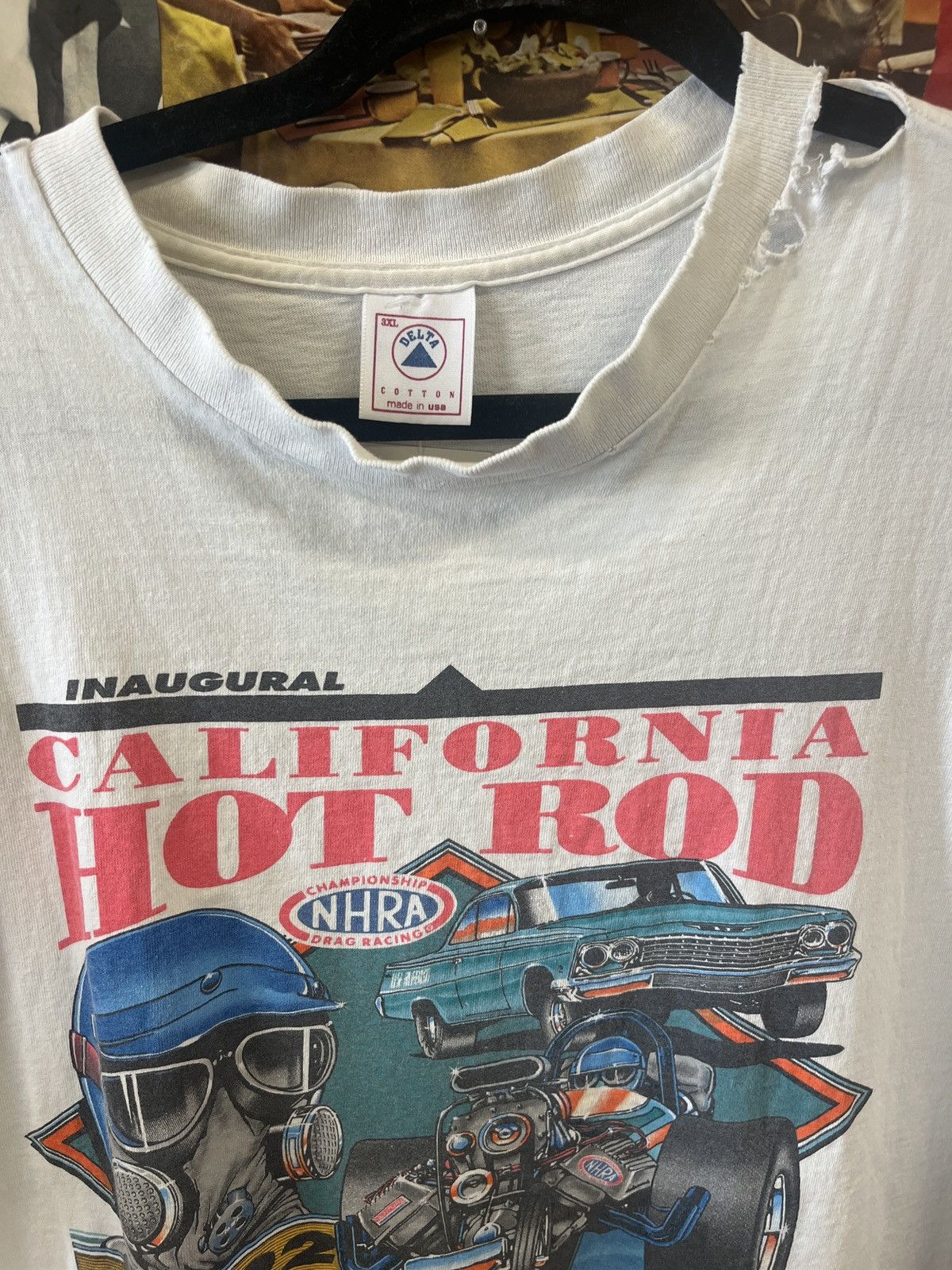 Delta × Vintage Vintage Drag Racing T shirt Size US XXL / EU 58 / 5 - 2 Thumbnail
