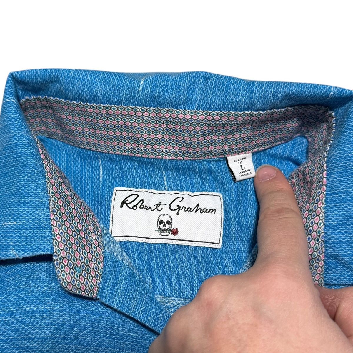 Robert Graham Robert Graham Men's Blue Large Button Up Shirt Size US L / EU 52-54 / 3 - 4 Thumbnail