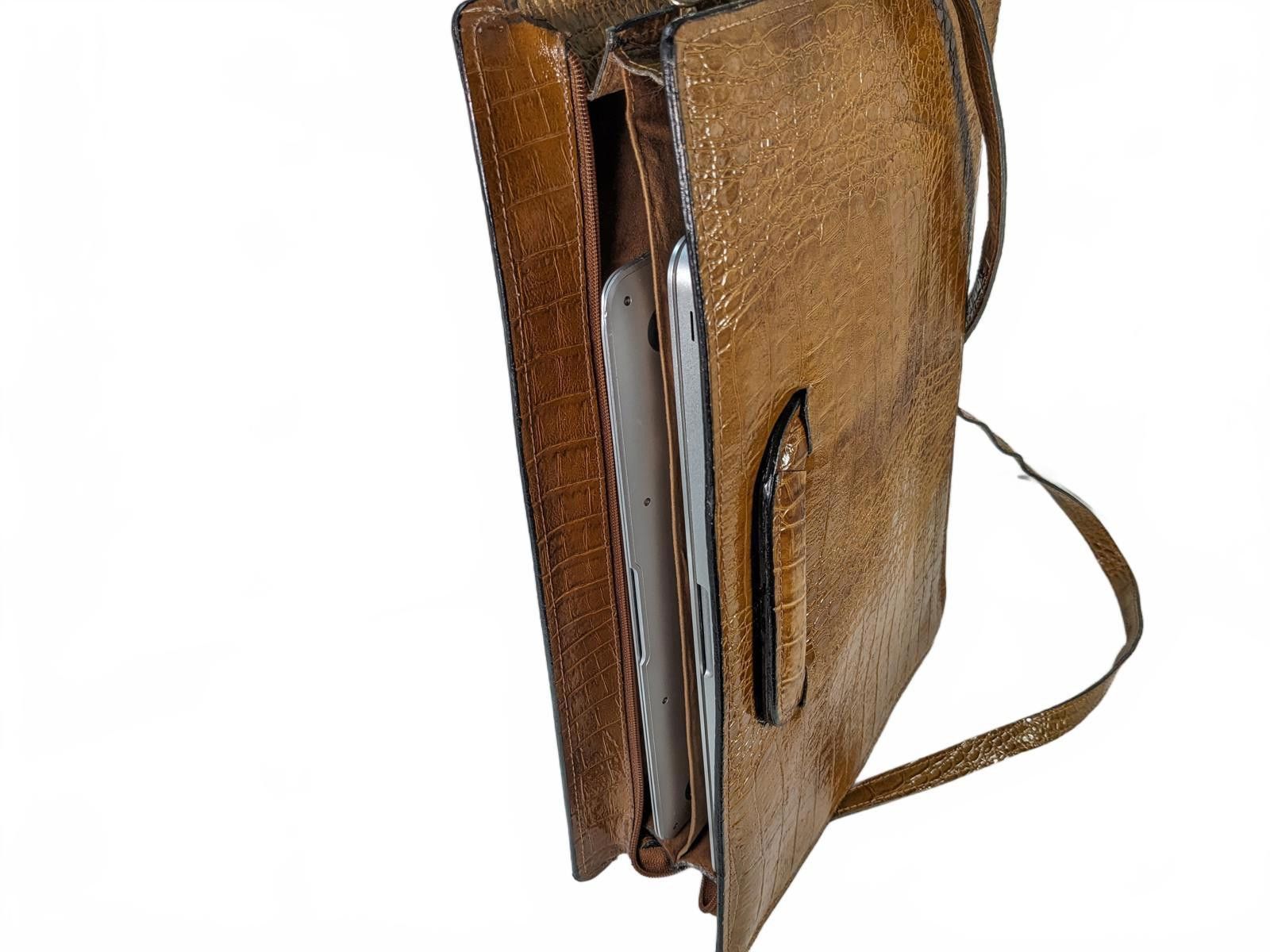 Carissima Briefcase Laptop Bag South Korea Faux Crocodile